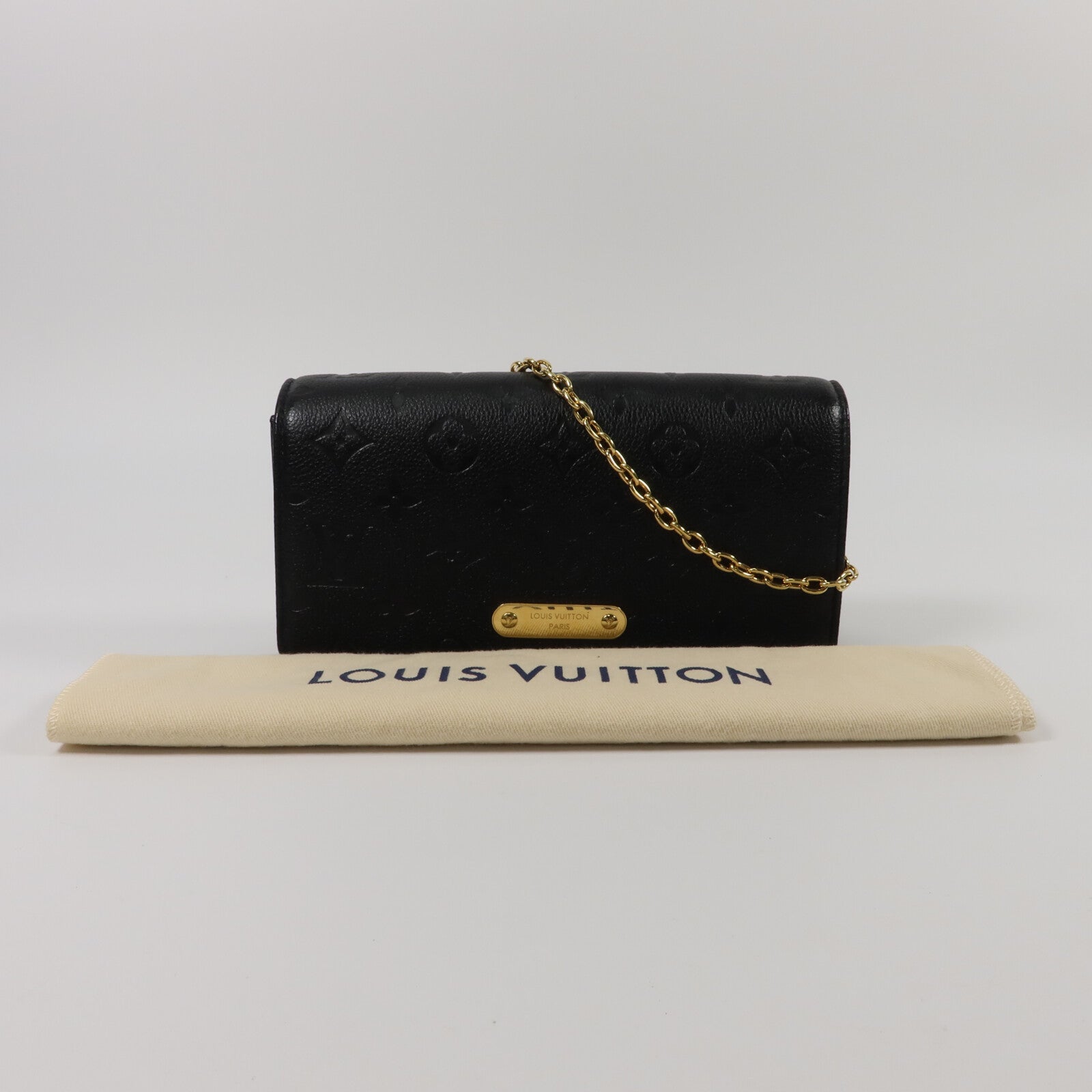LOUIS VUITTON Monogram Empreinte Wallet On Chain Lily鏈帶肩背袋