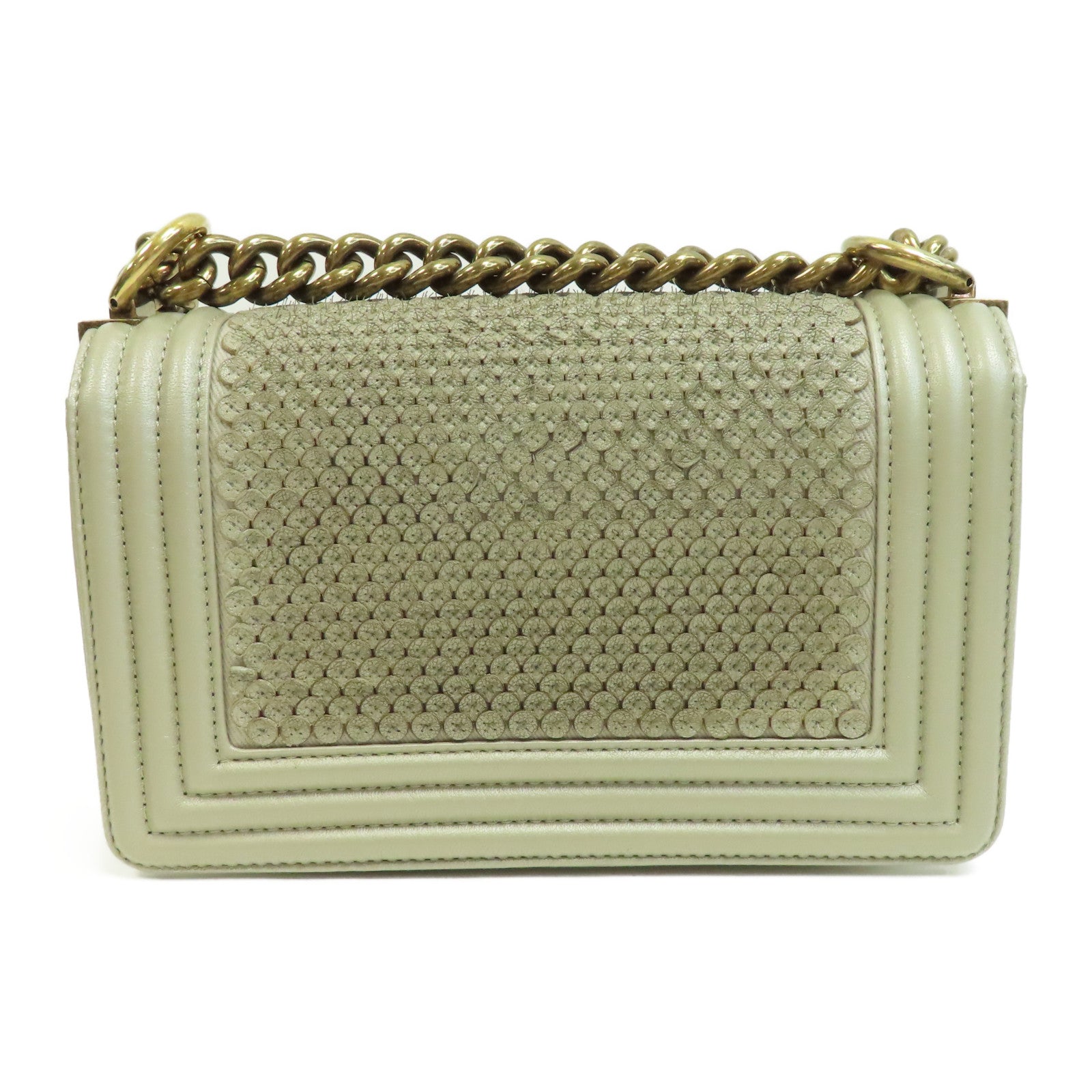 CHANEL 【激減優惠】羊皮皮革Chain Shoulder金扣鏈帶肩背袋金色