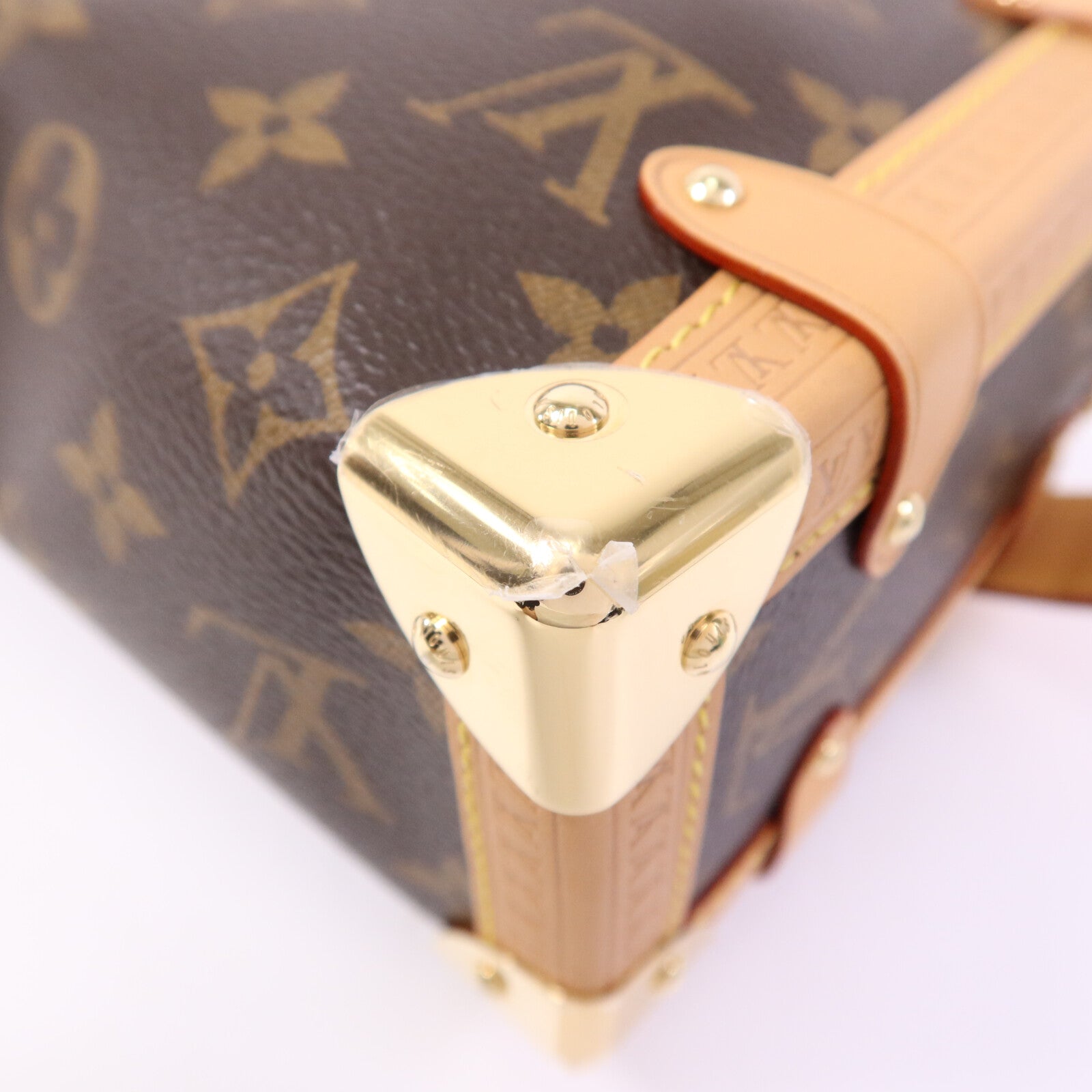 LOUIS VUITTON Monogram Side Trunk MM金扣手挽肩背兩用袋