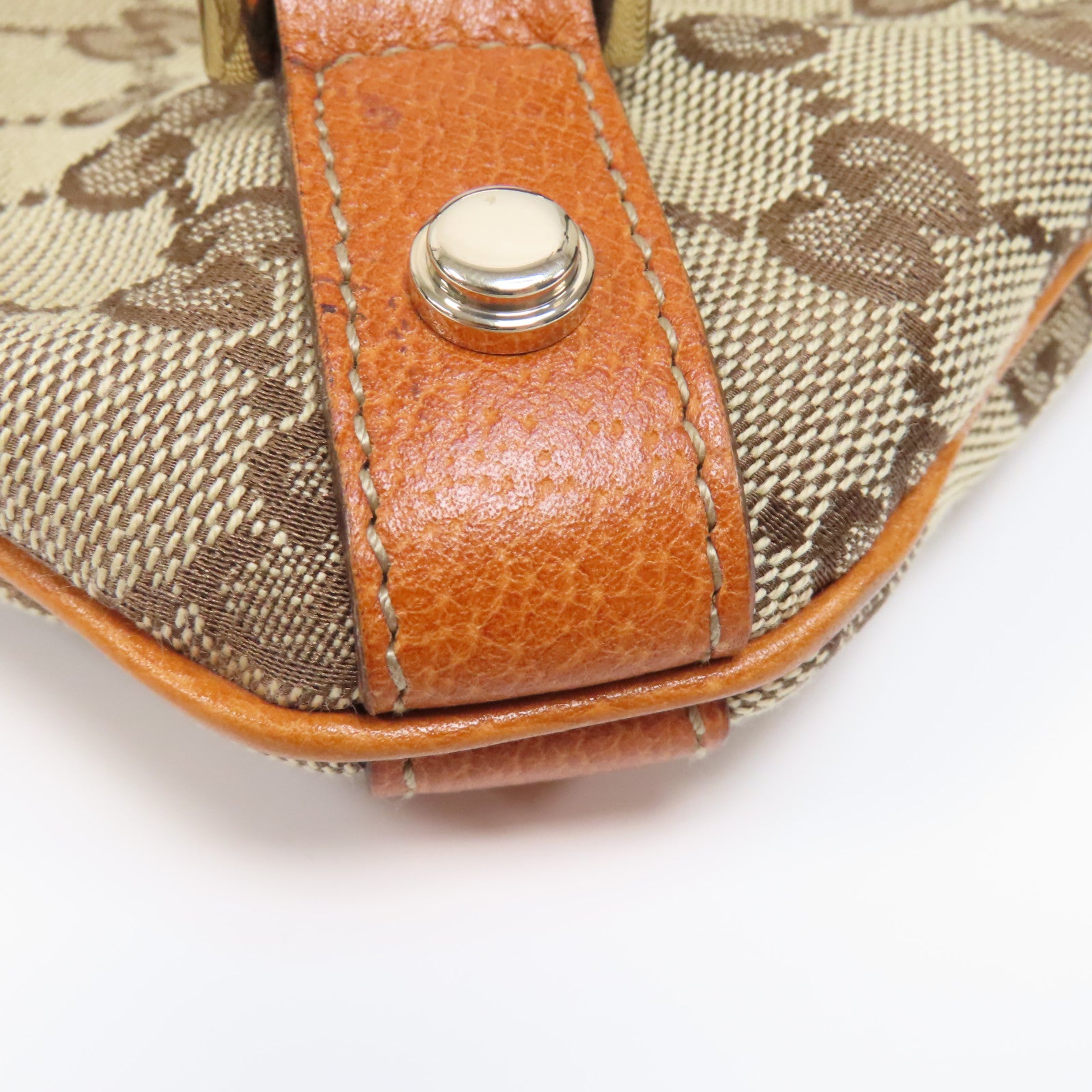 GUCCI 帆布Shoulder Bag金扣肩背袋啡色/米色