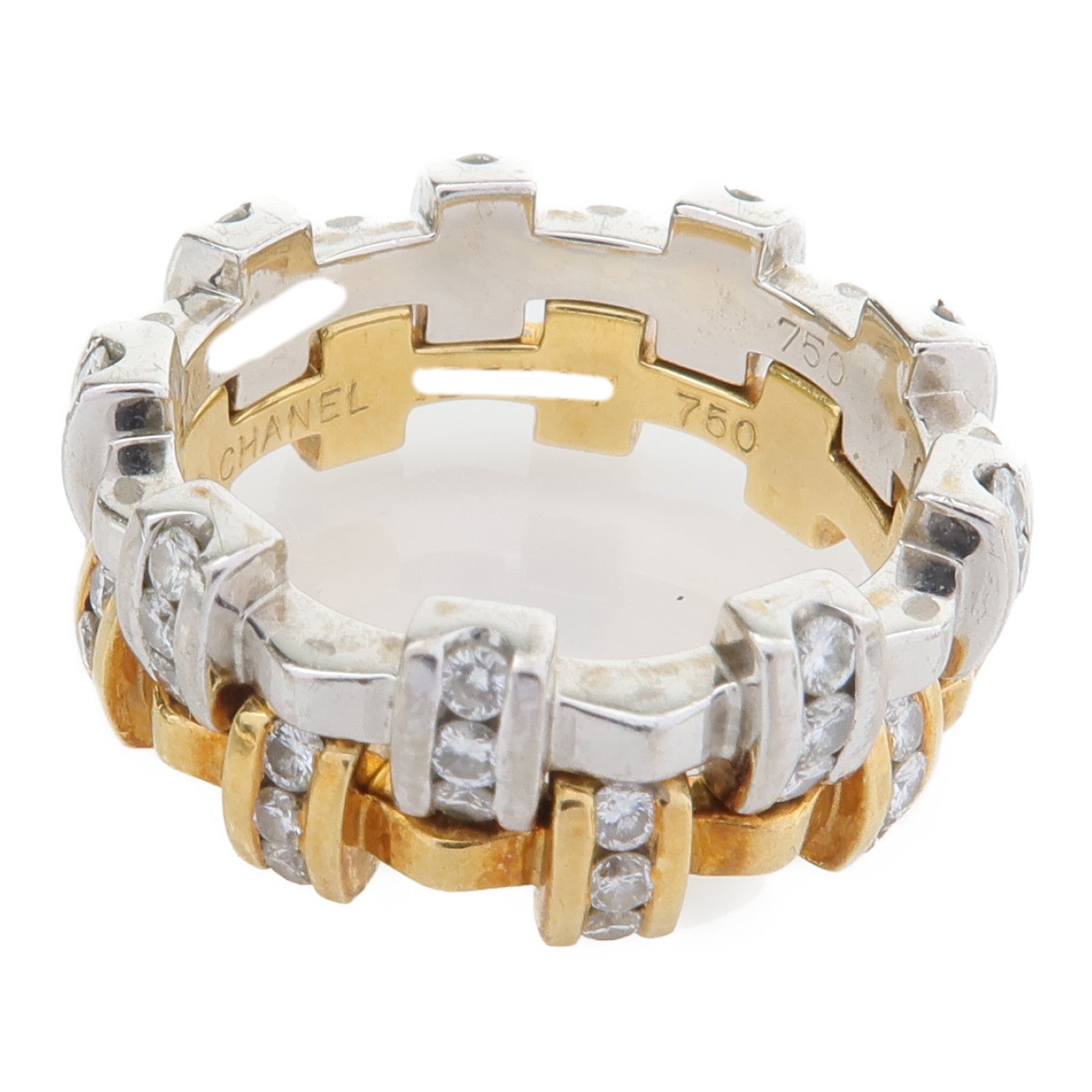 CHANEL 18K白金/黃金Diamond Ring鑽石戒指Chanel#50/US#5