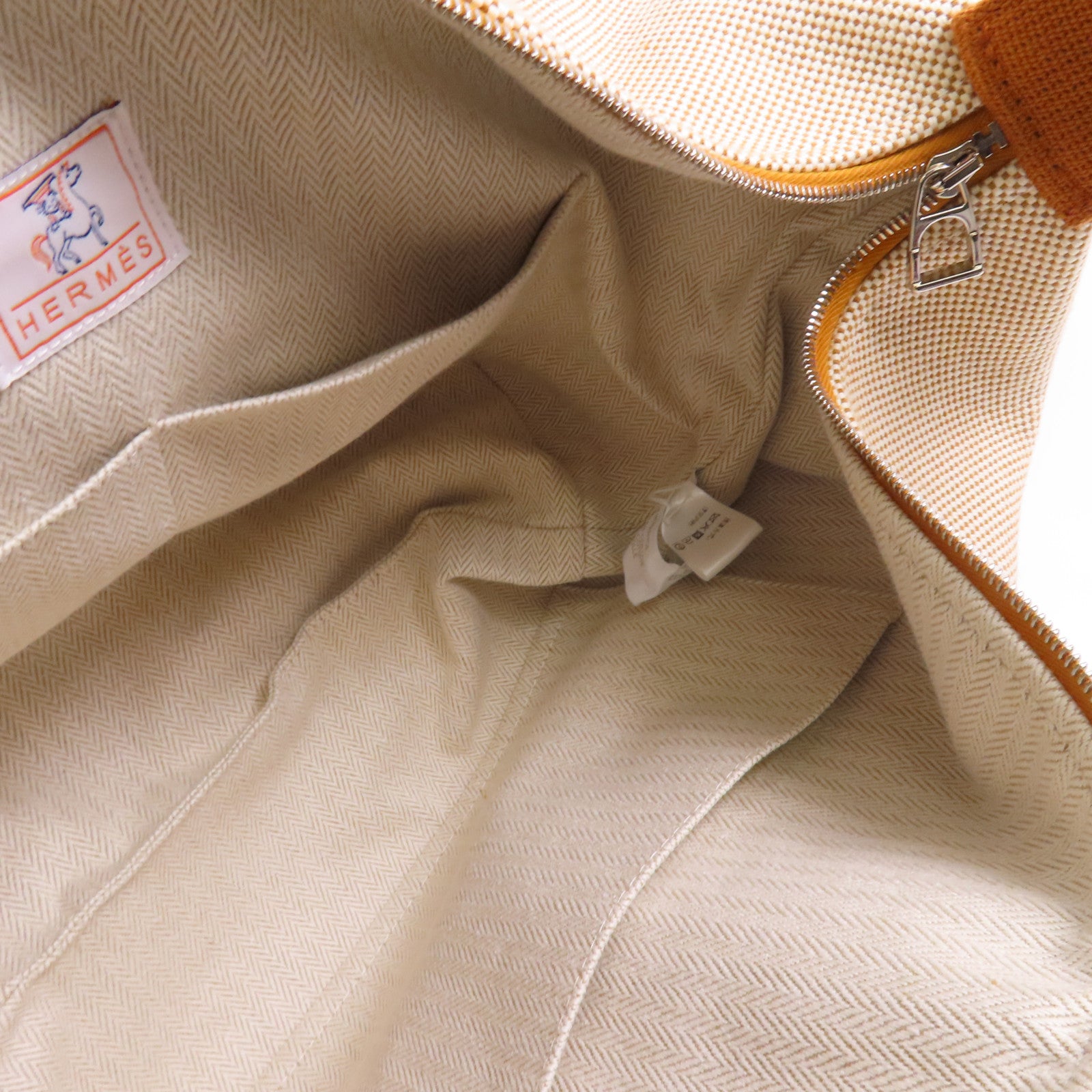 HERMES 帆布Bride A Brac Cabriole銀扣手挽袋