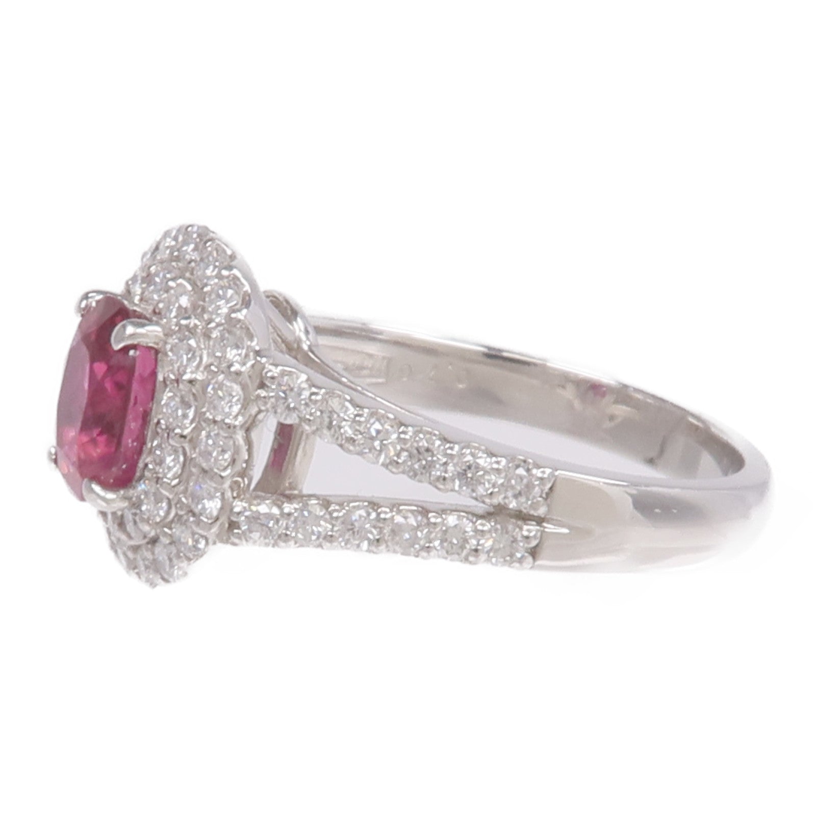 JEWELRY PT900鉑金Ruby Diamond Ring紅寶石/鑽石戒指