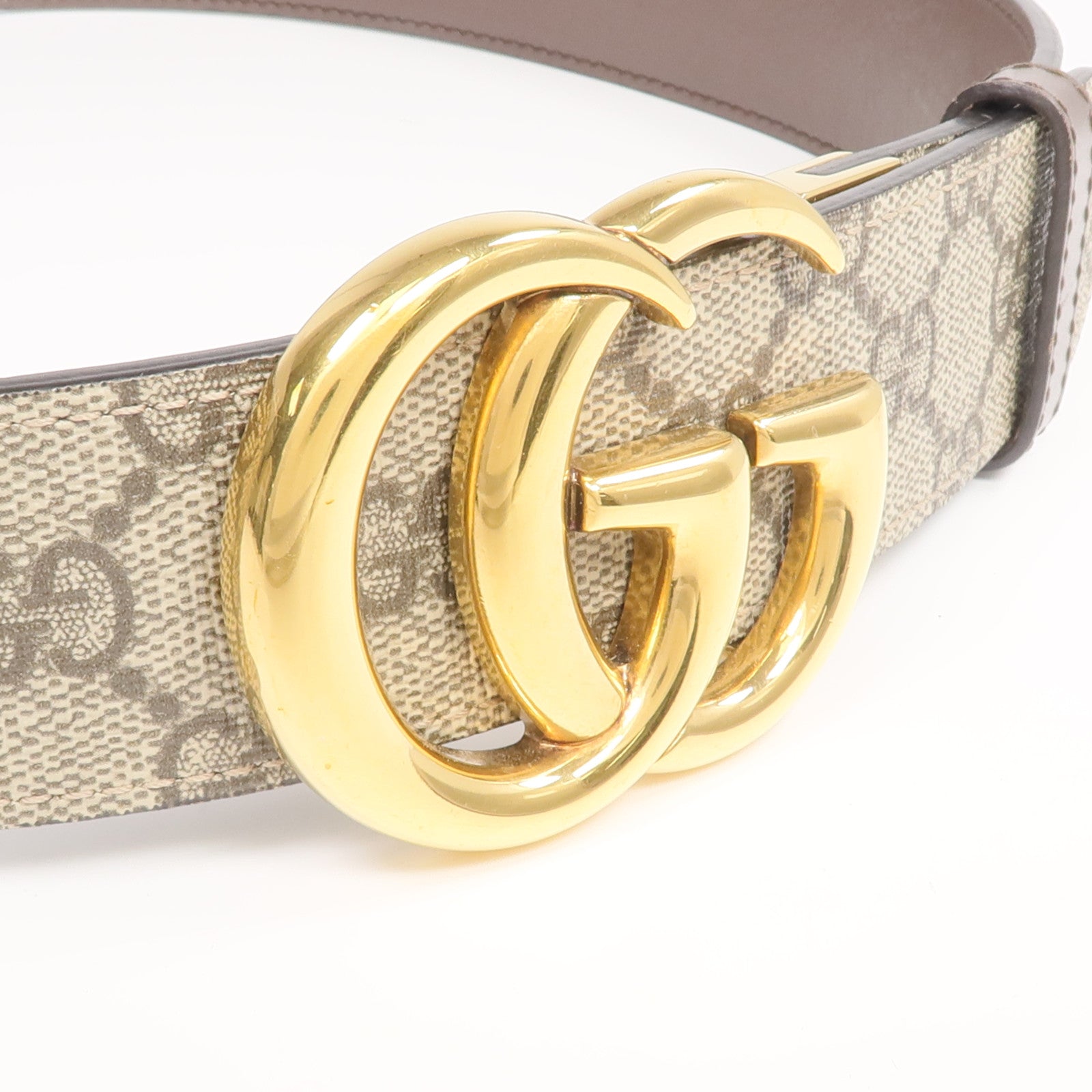GUCCI 塗層帆布GG Marmont Belt 75cm金扣皮帶