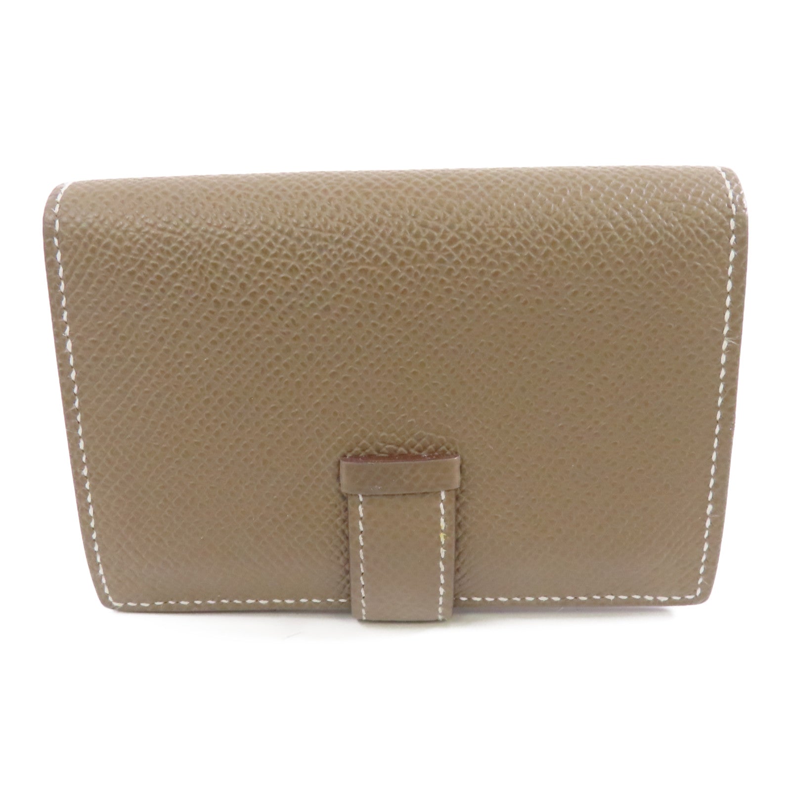 HERMES Epsom皮革Bearn Card Case金扣卡片套Etoupe/米灰色