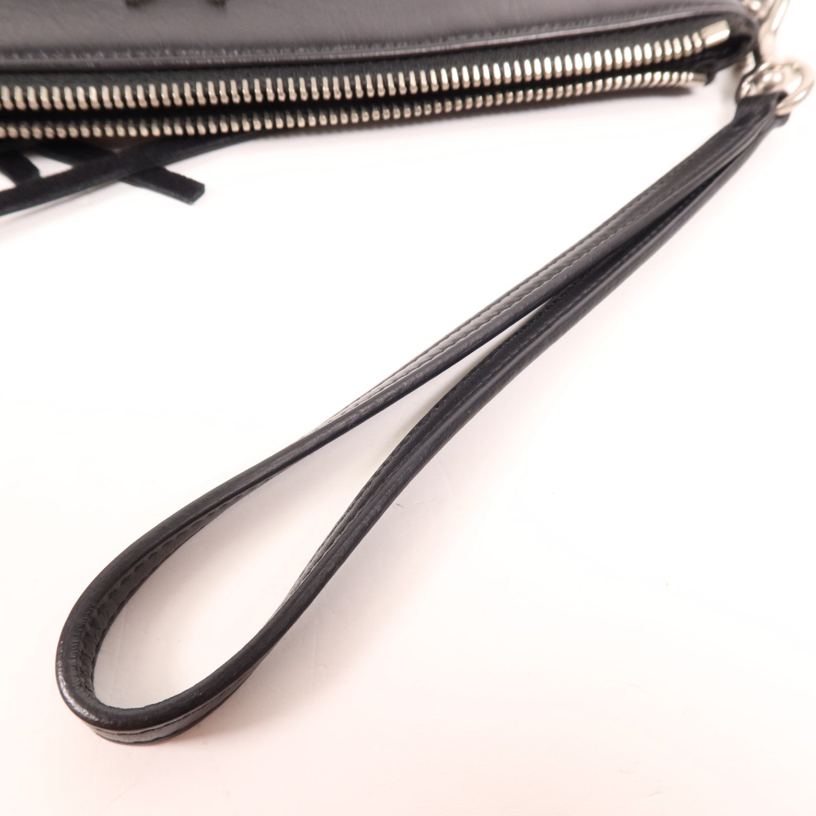 SAINT LAURENT 羊皮皮革Hand Bag銀扣手拿包