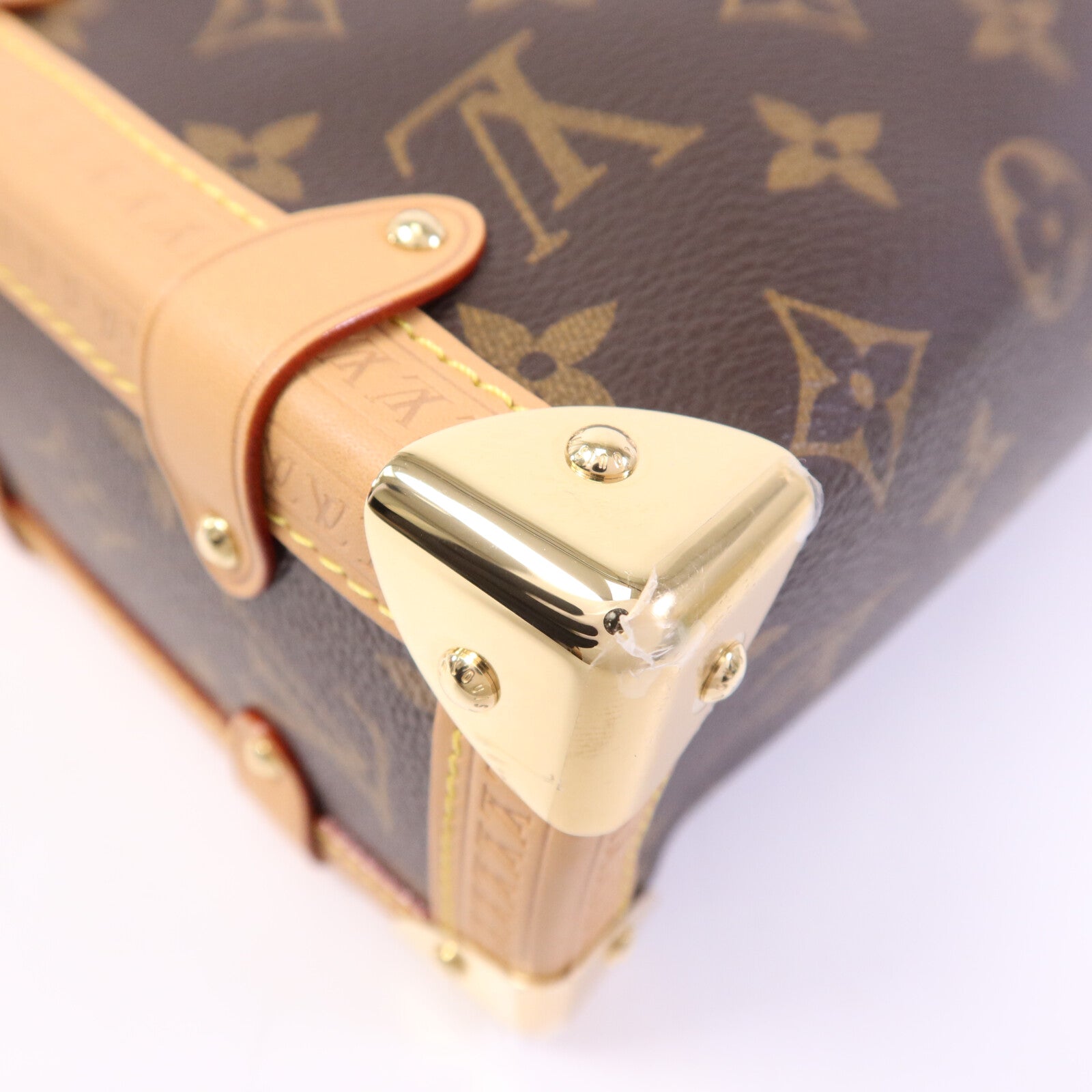 LOUIS VUITTON Monogram Side Trunk MM金扣手挽肩背兩用袋