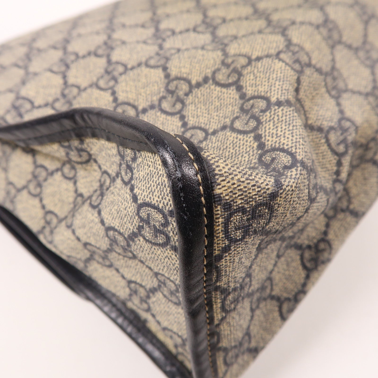 GUCCI 塗層帆布Shoulder Bag肩背袋藍色/啡色