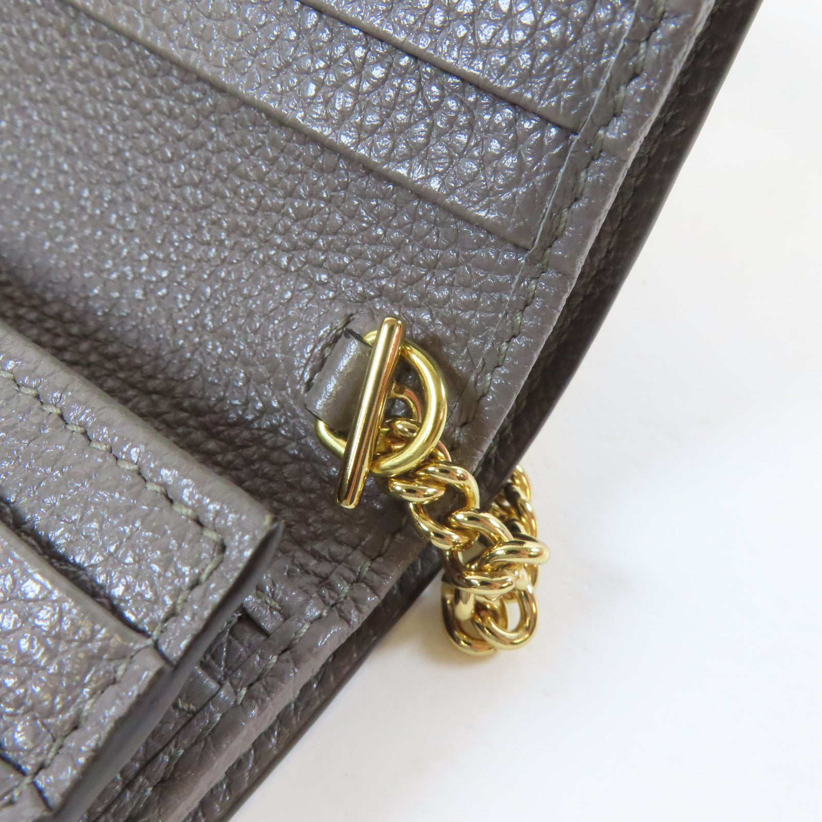 GUCCI 【激減優惠】牛皮皮革Bifold Wallet金扣/銀扣錢包灰色