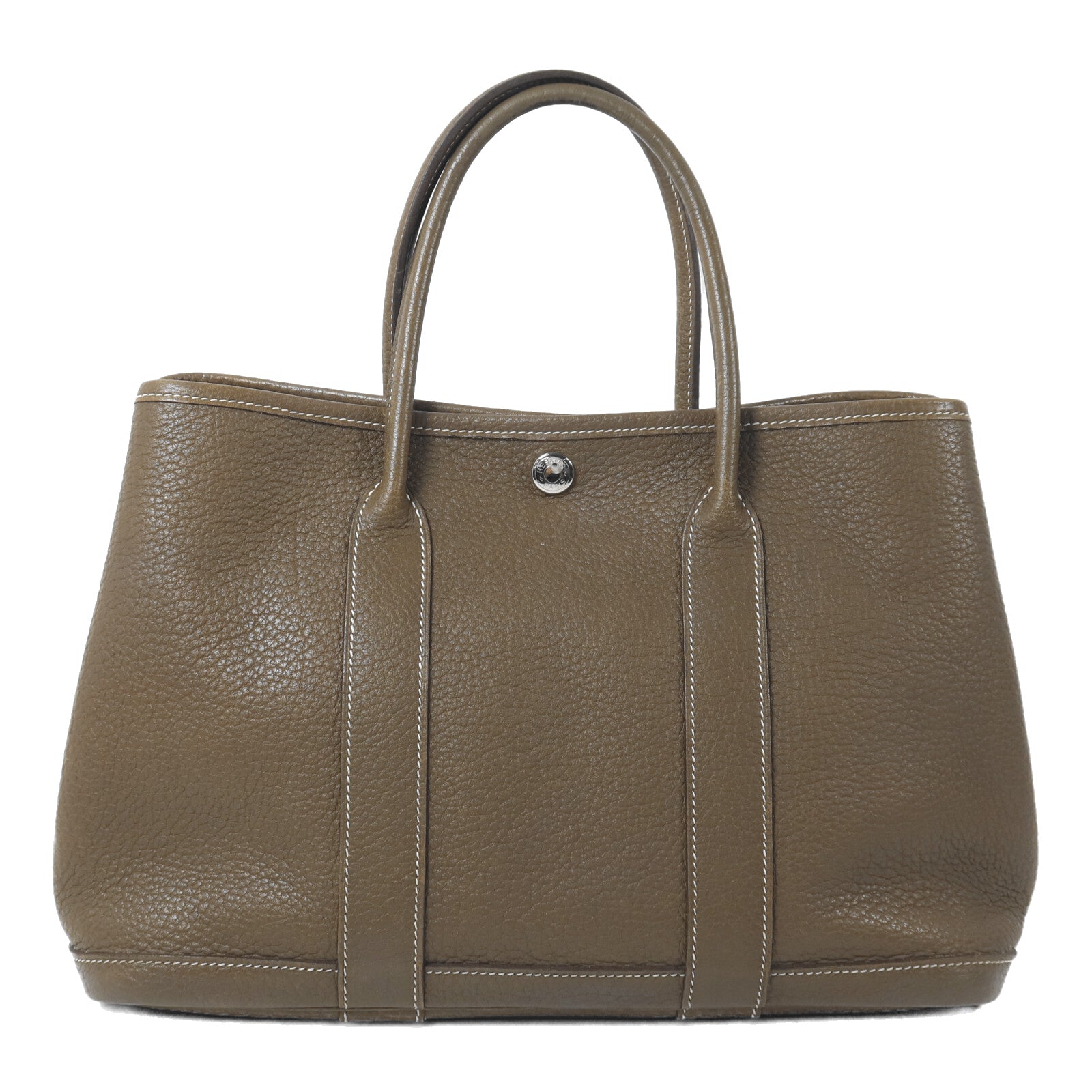 HERMES Negonda皮革Garden Party TPM手挽袋Etoupe