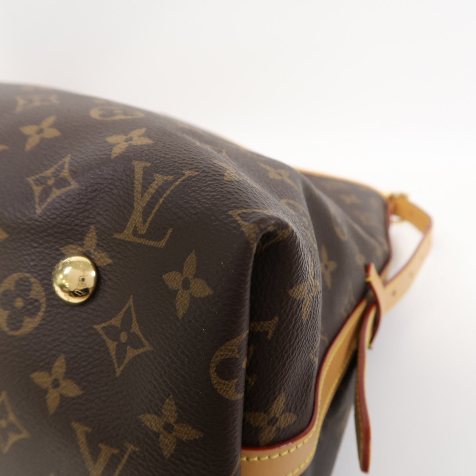 LOUIS VUITTON Monogram Carryall MM金扣肩背袋啡色
