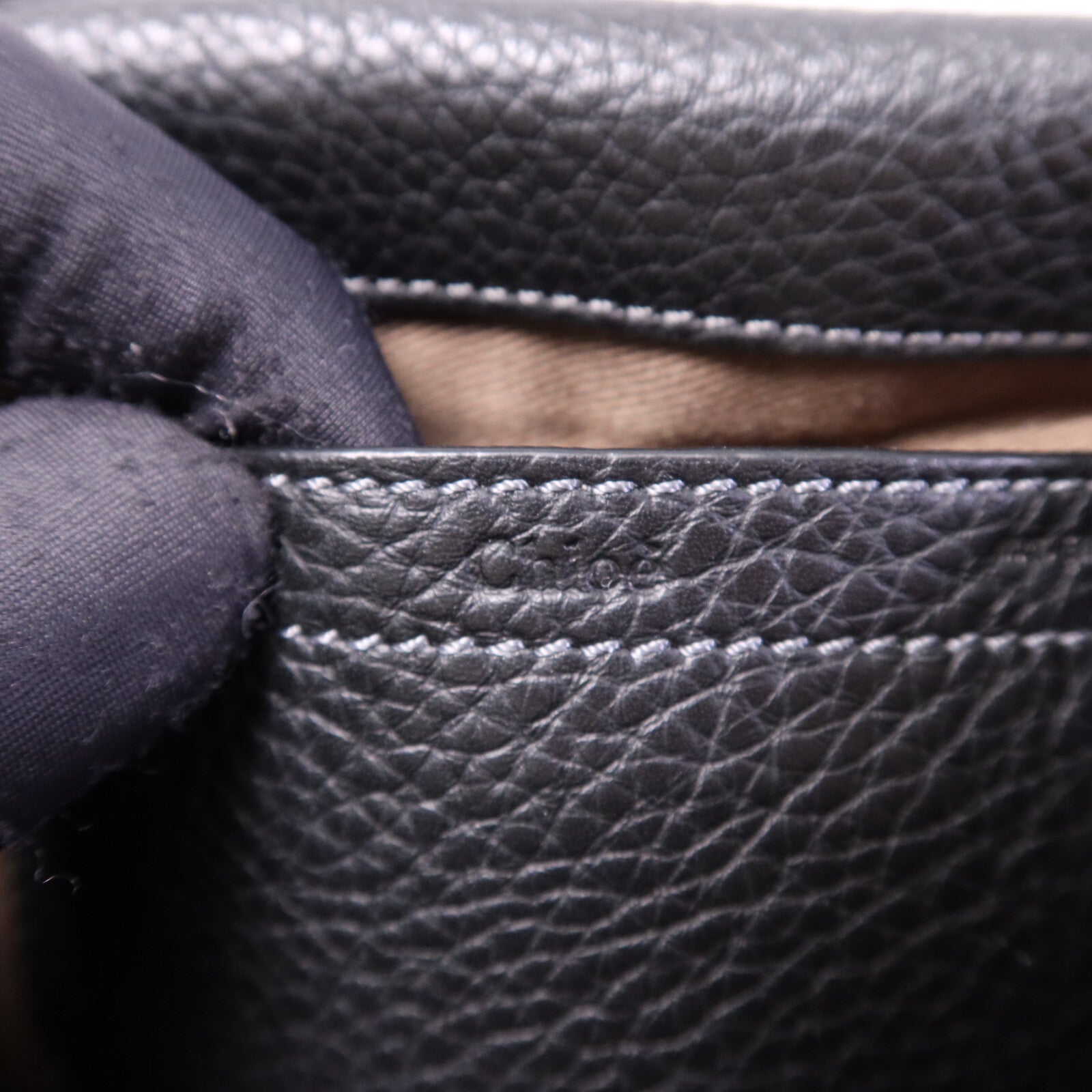 Chloe 牛皮皮革Marcle Bag金扣肩背袋