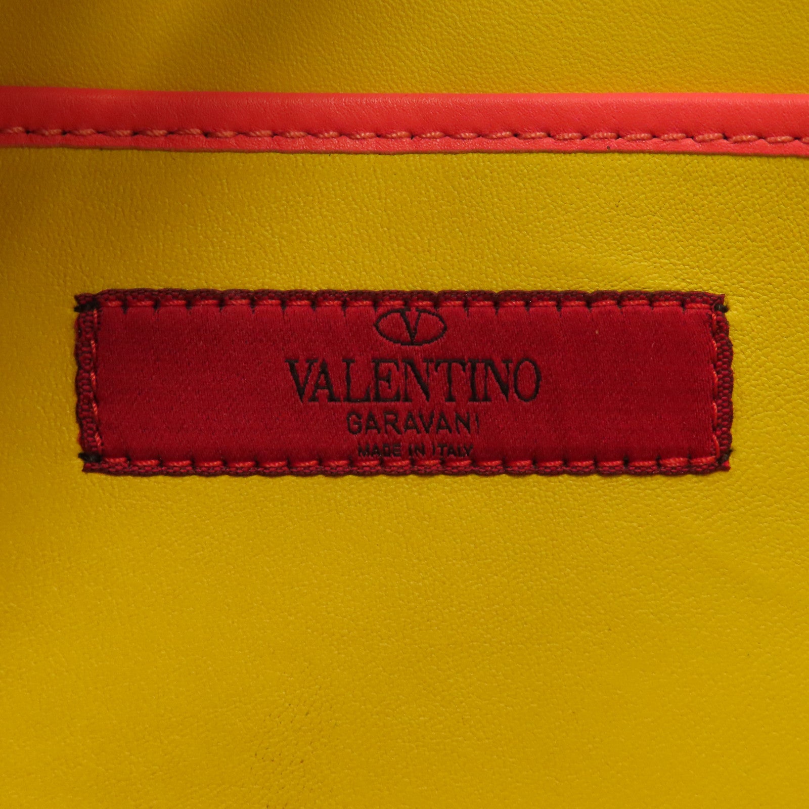 Valentino 牛皮皮革Clutch銀扣手拿包粉紅色/藍色/黃色