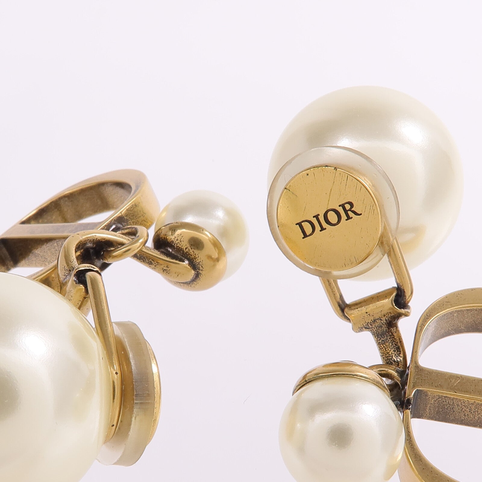 Dior 金屬/PVC Earrings Cilp金扣耳環