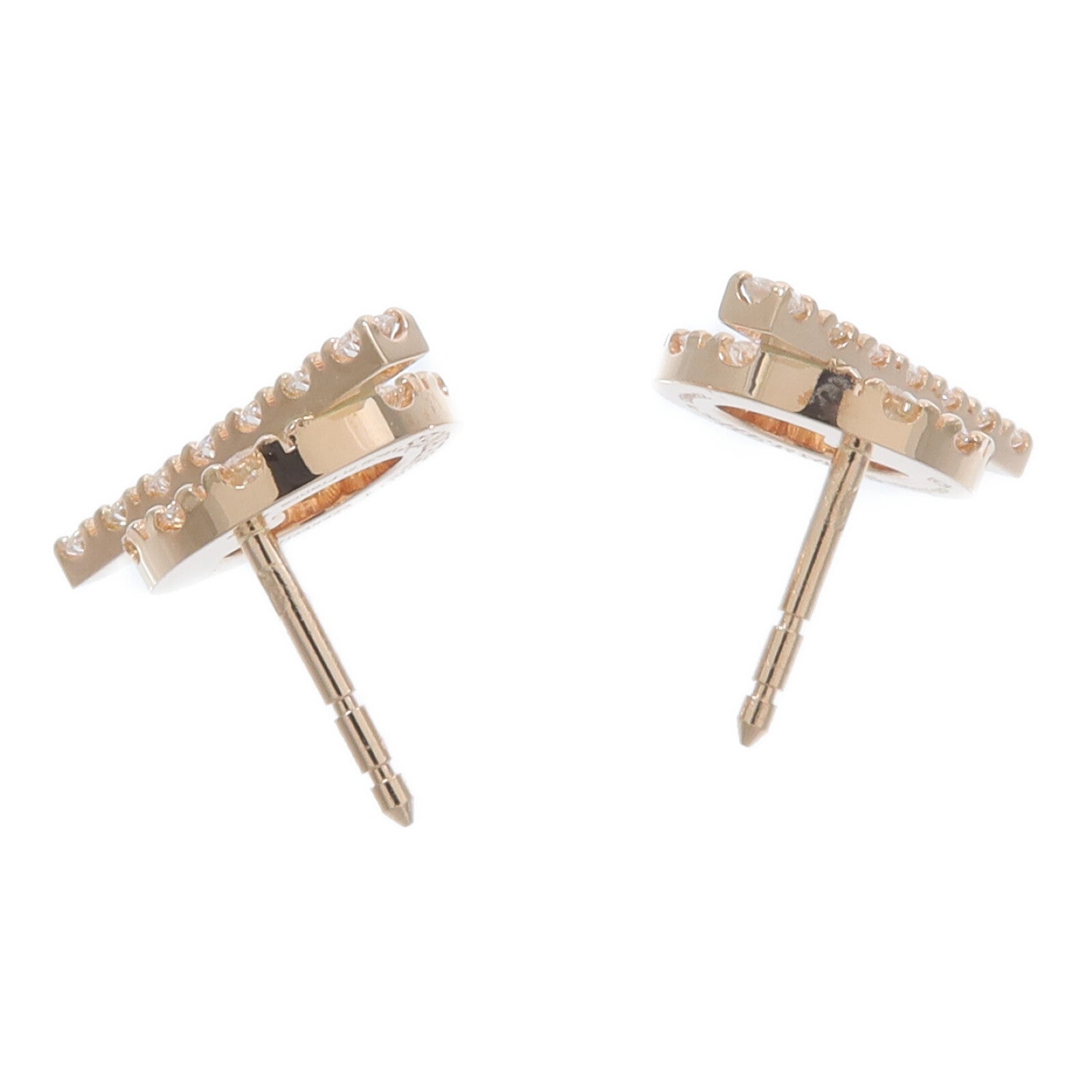 HERMES 18K玫瑰金Finesse Earrings鑽石耳環