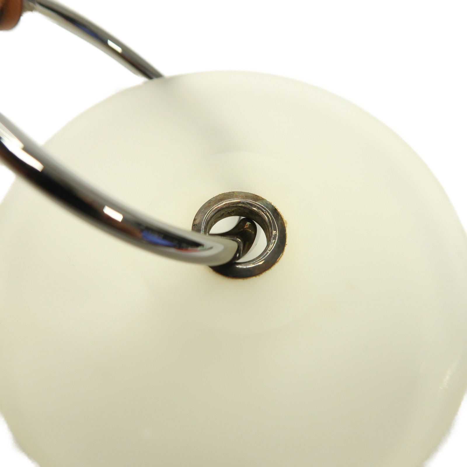 HERMES 【激減優惠】Barenia皮革Pendentif EN Cristal項鏈淺黃褐色