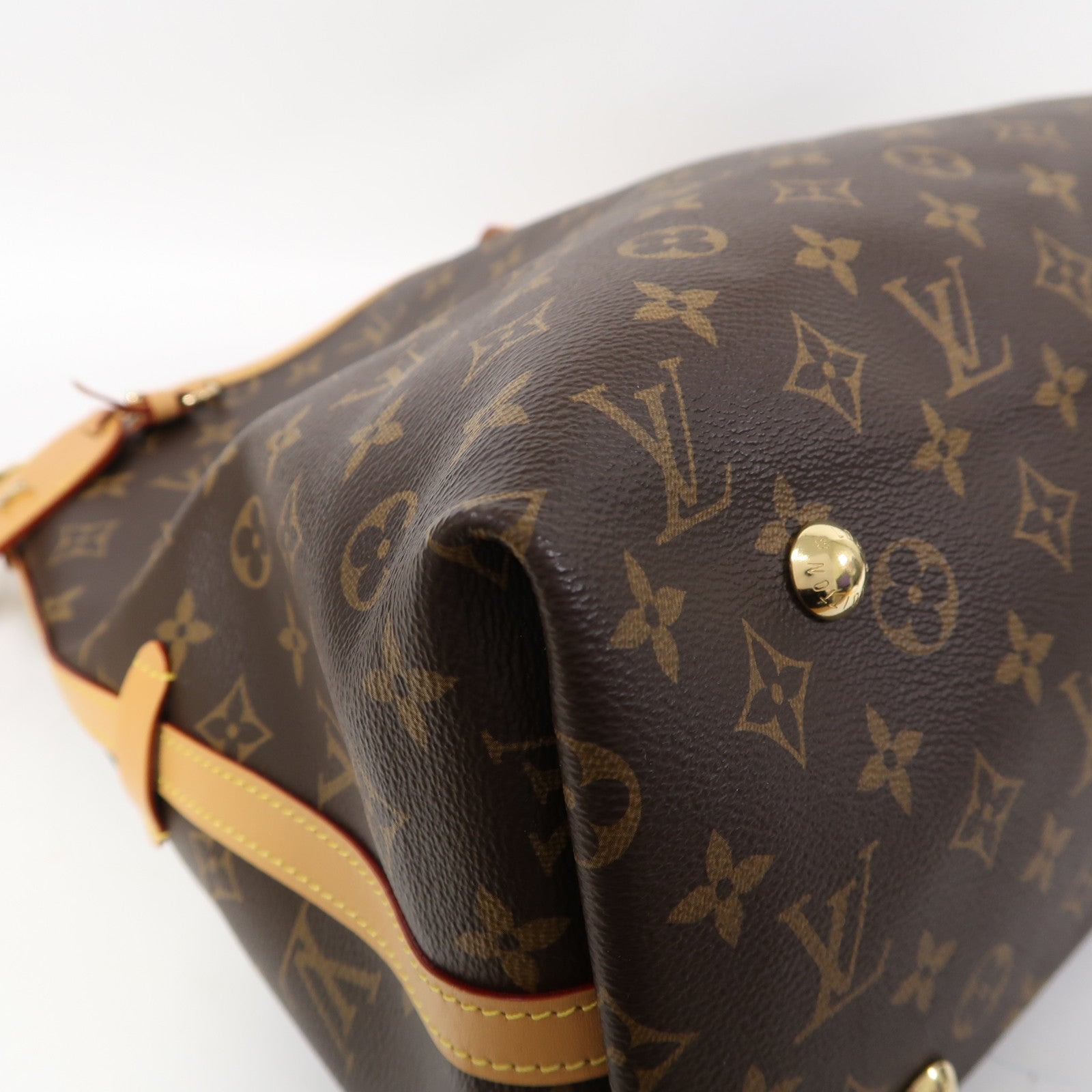 LOUIS VUITTON Monogram Carryall MM金扣肩背袋啡色