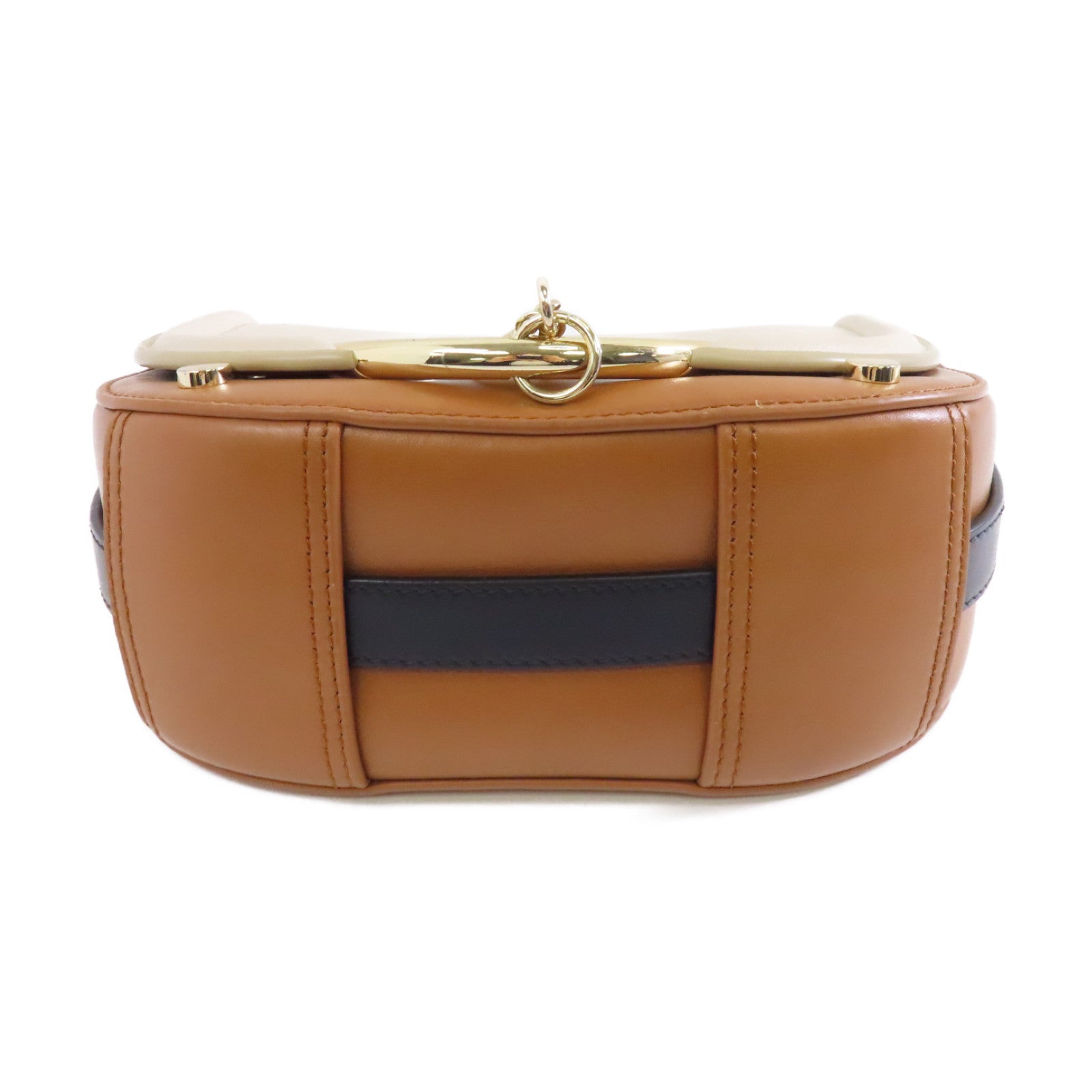SEE BY CHLOE 牛皮皮革Shoulder Bag金扣肩背袋棕色