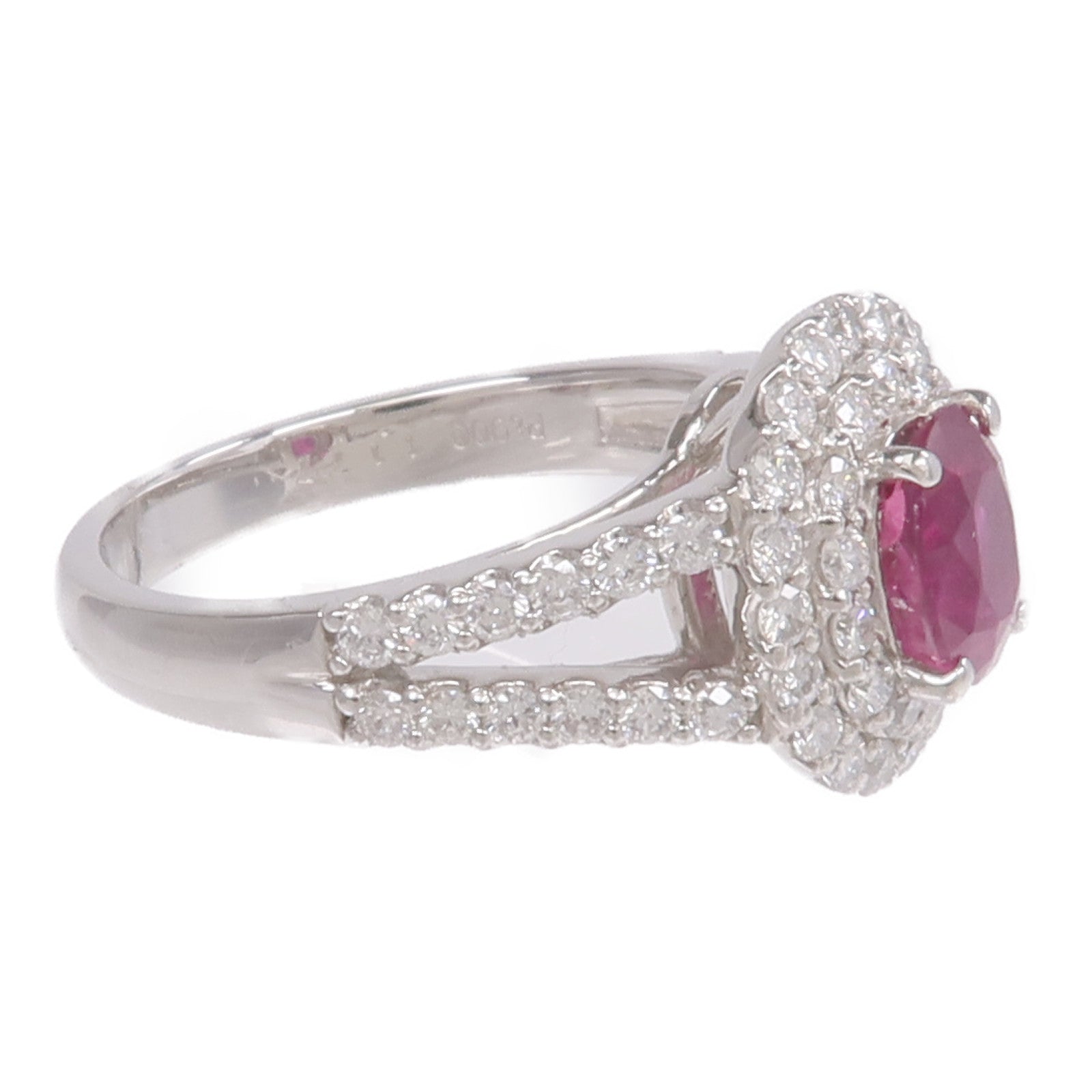 JEWELRY PT900鉑金Ruby Diamond Ring紅寶石/鑽石戒指