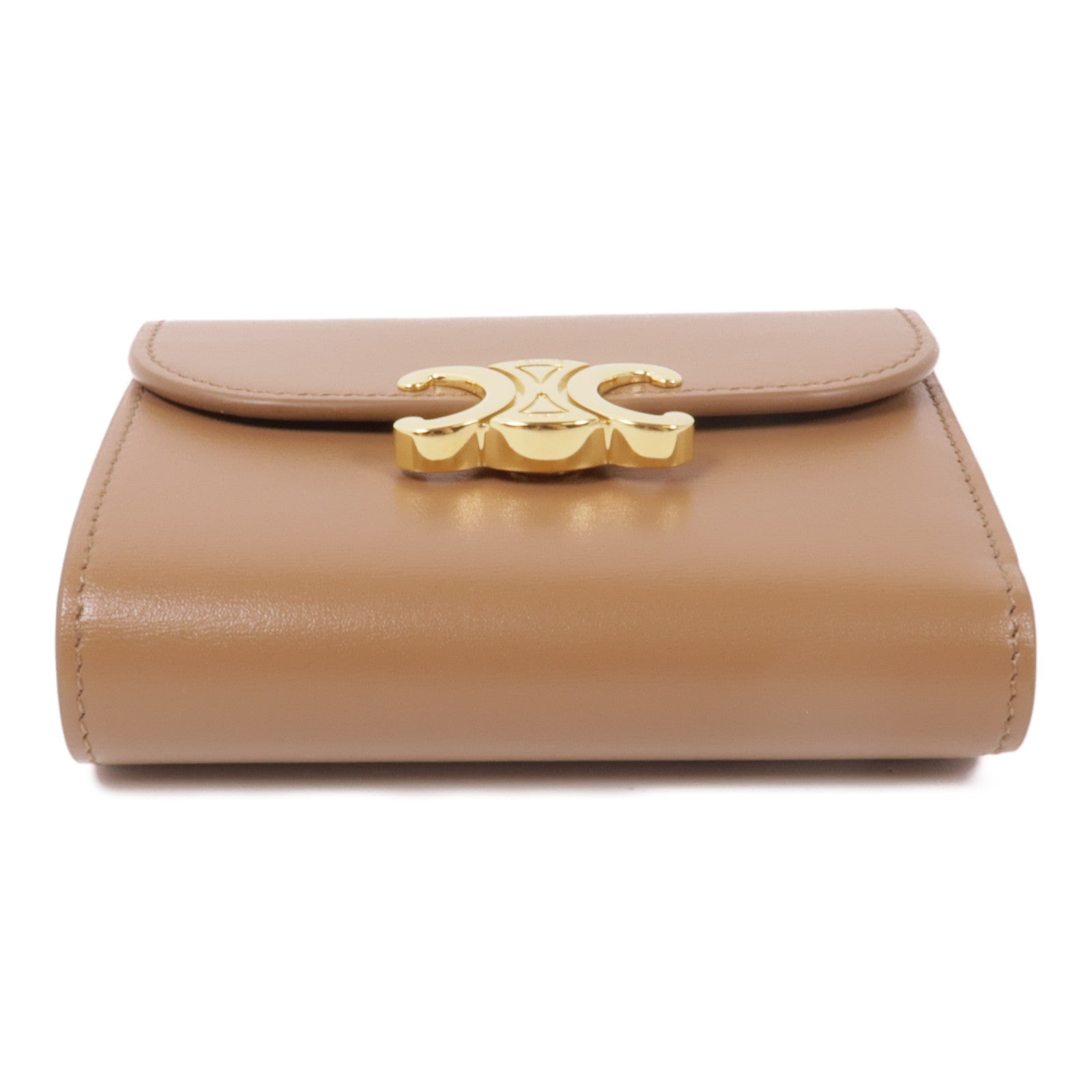 CELINE 牛皮皮革Small Flap Triomple Wallet金扣錢包