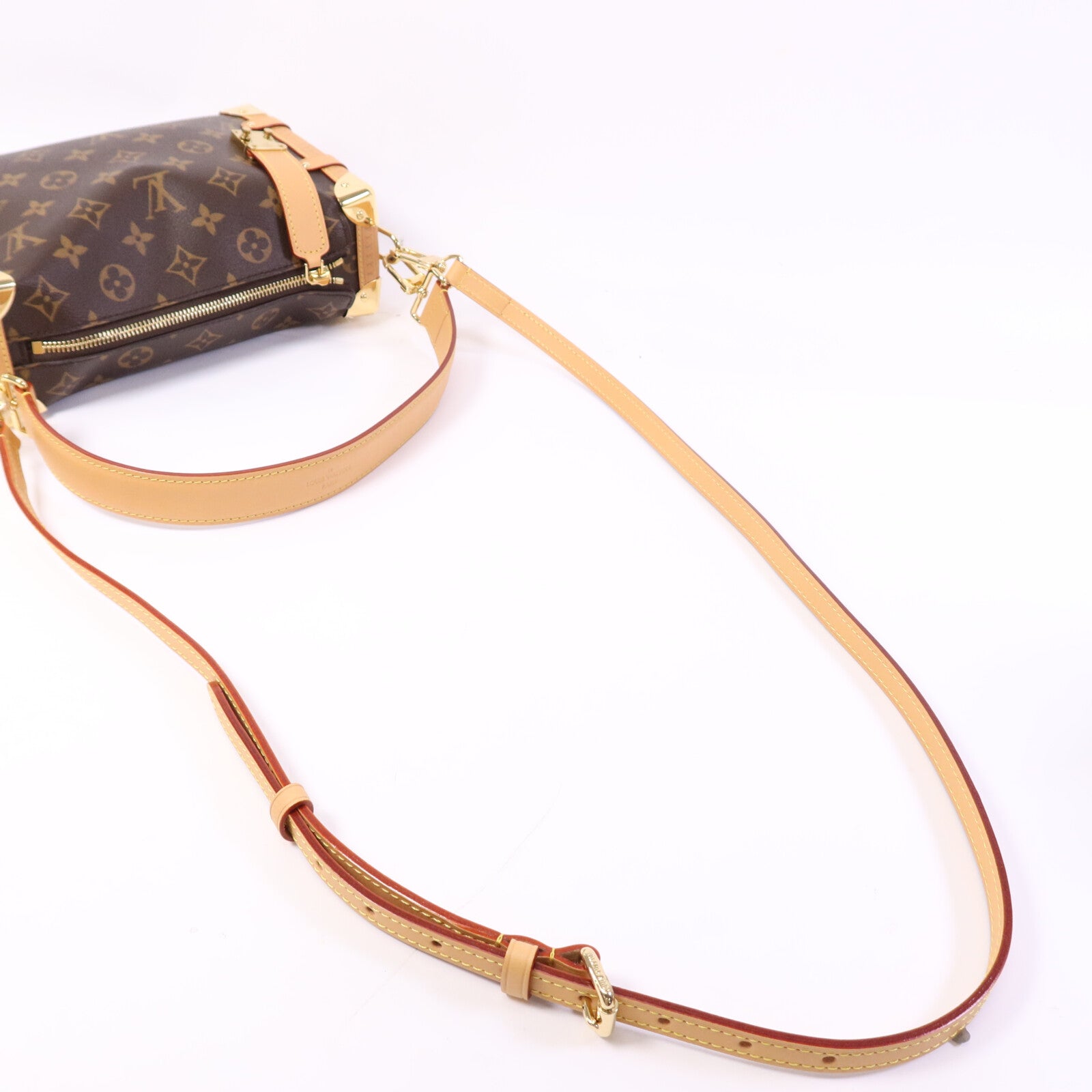 LOUIS VUITTON Monogram Side Trunk MM金扣手挽肩背兩用袋