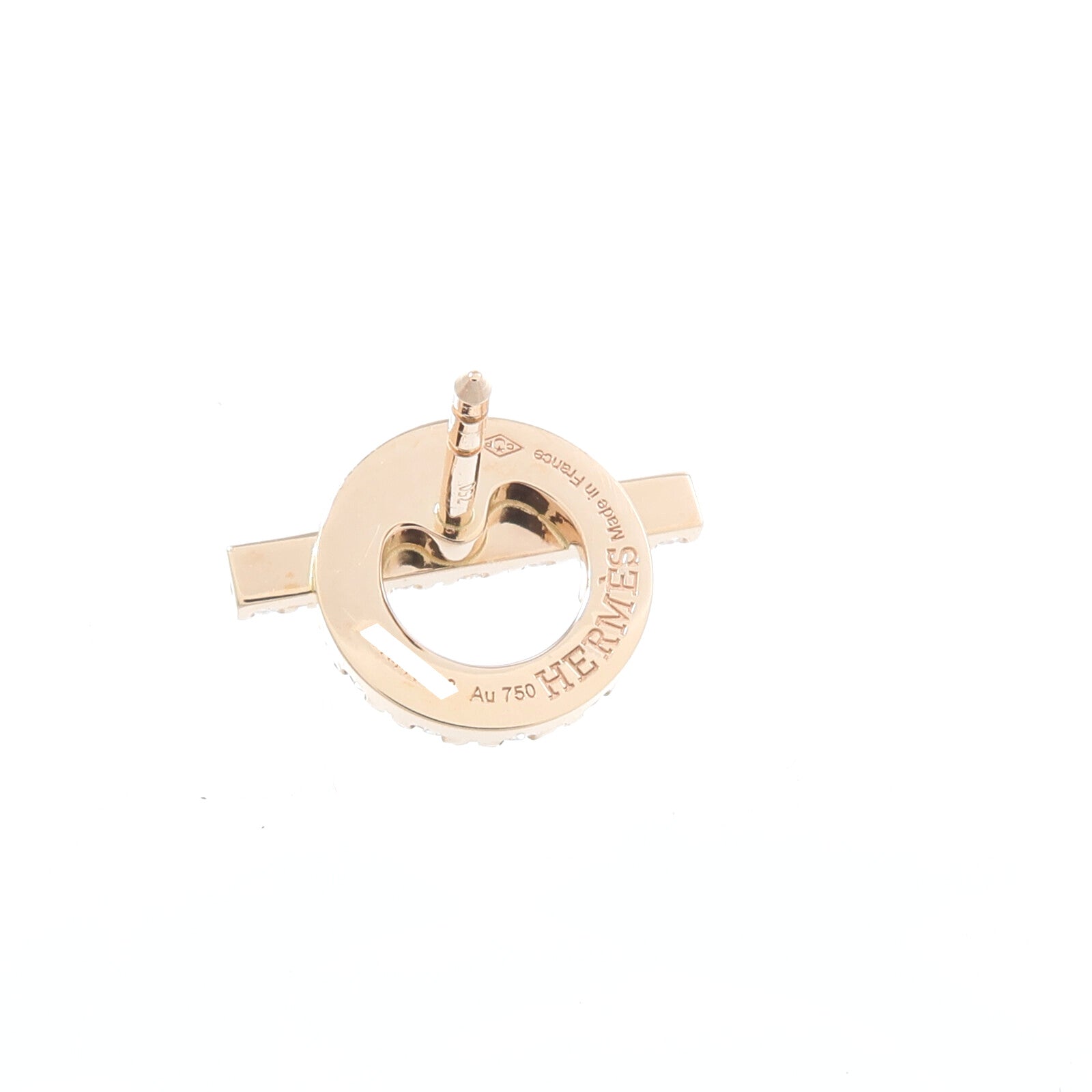 HERMES 18K玫瑰金Finesse Earrings鑽石耳環
