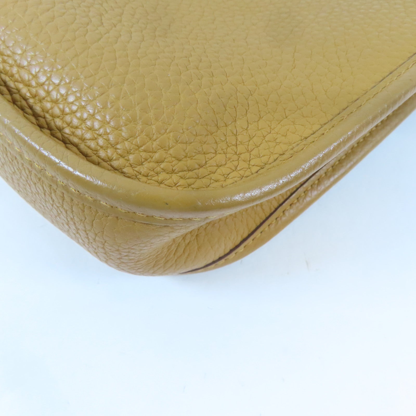 HERMES Clemence皮革Evelyne TPM銀扣肩背袋Biscuit/啡色