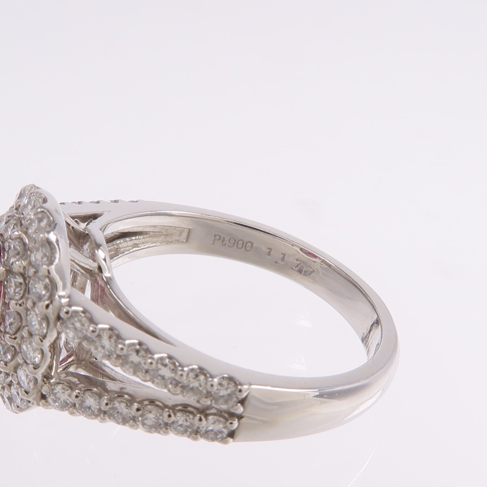 JEWELRY PT900鉑金Ruby Diamond Ring紅寶石/鑽石戒指