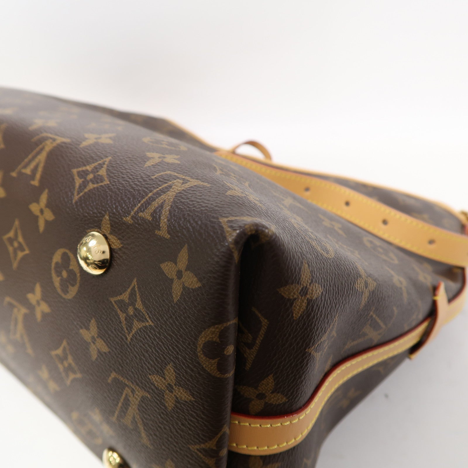 LOUIS VUITTON Monogram Carryall MM金扣肩背袋啡色