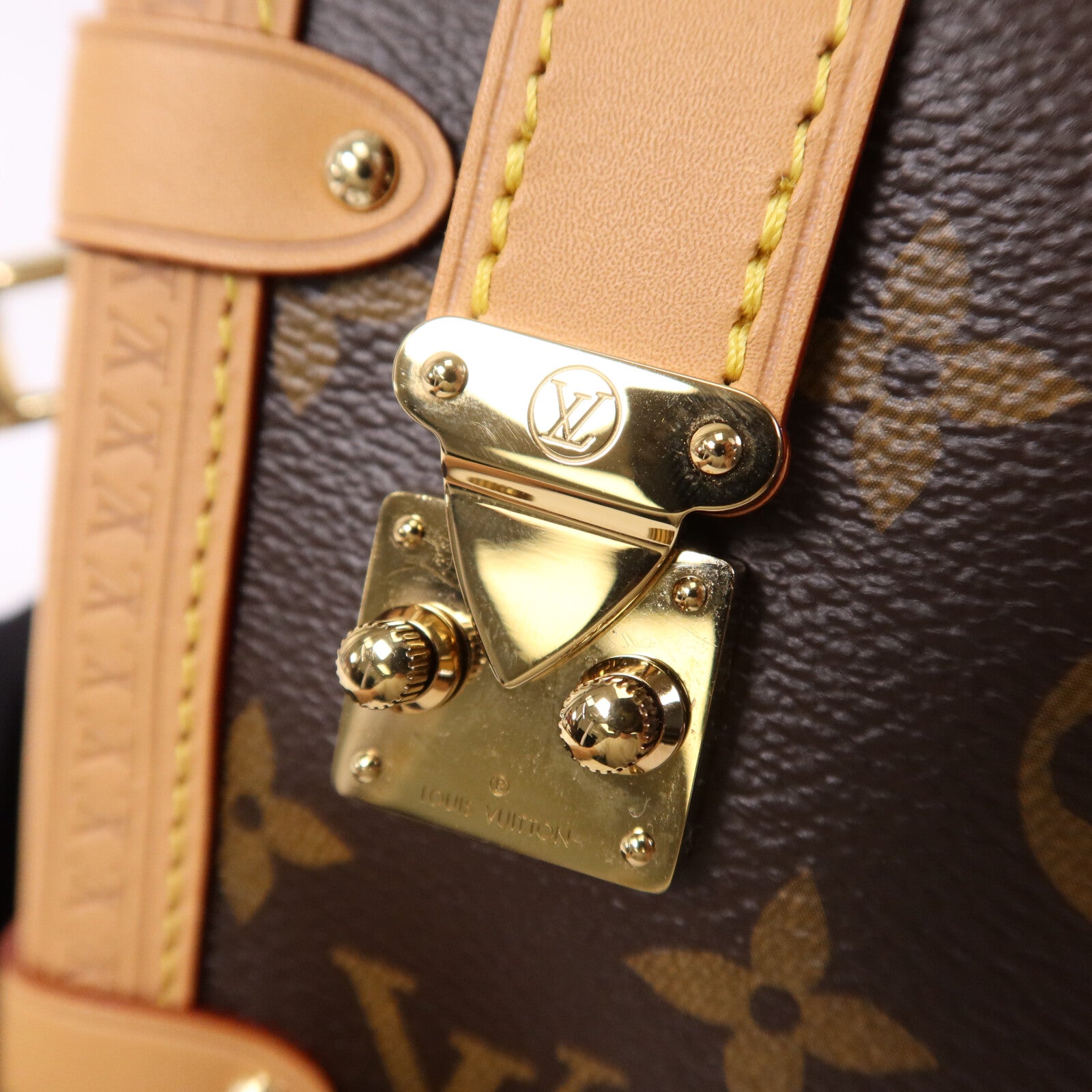 LOUIS VUITTON Monogram Side Trunk MM金扣手挽肩背兩用袋