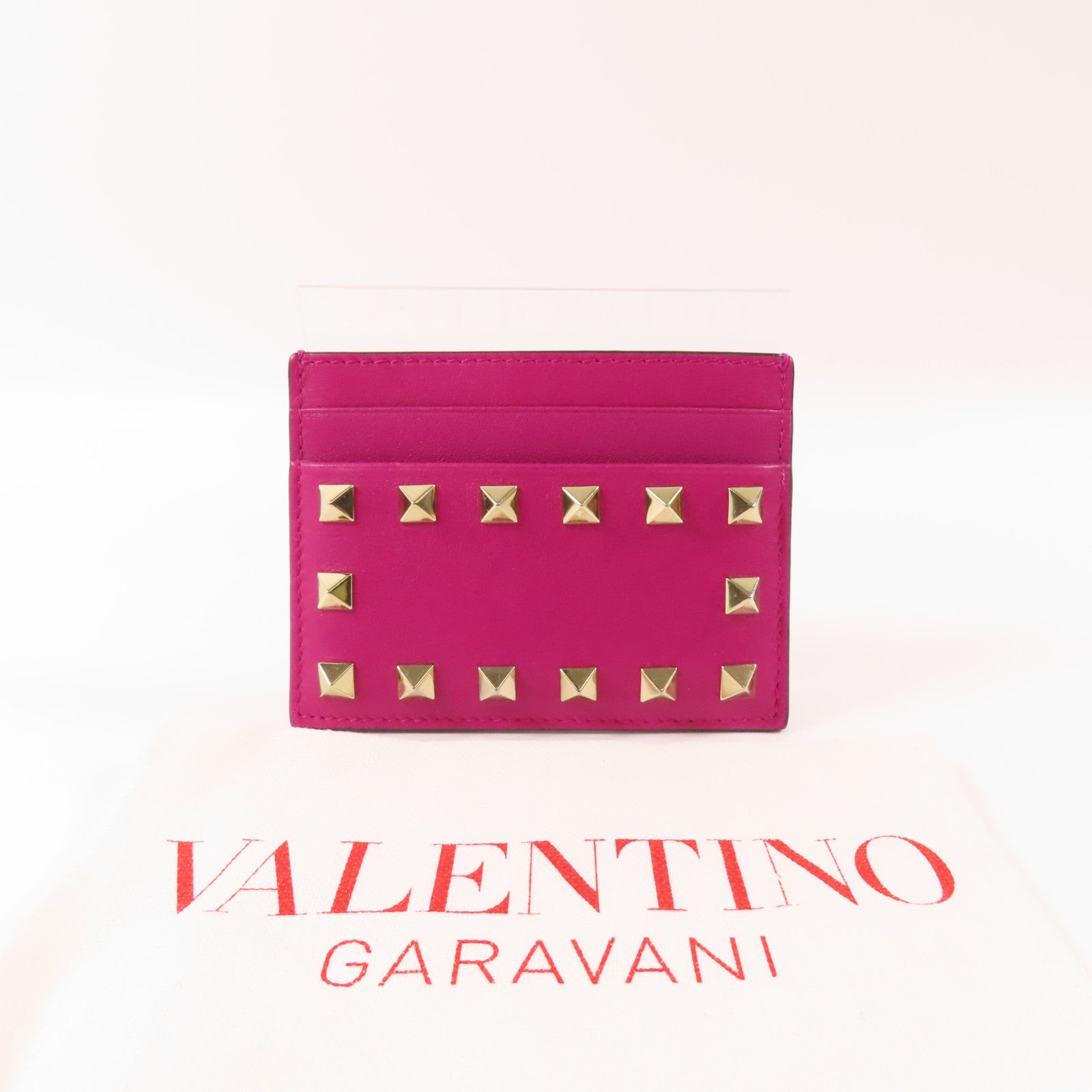 Valentino 牛皮皮革Card Case卡片套粉紅色