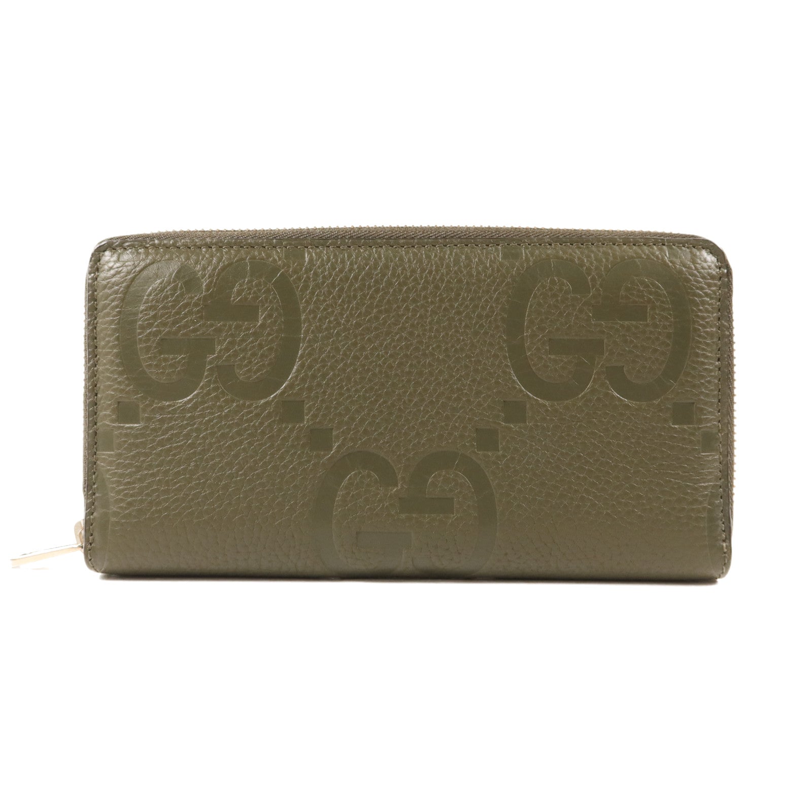 GUCCI 牛皮皮革Long Round Wallet銀扣長錢包