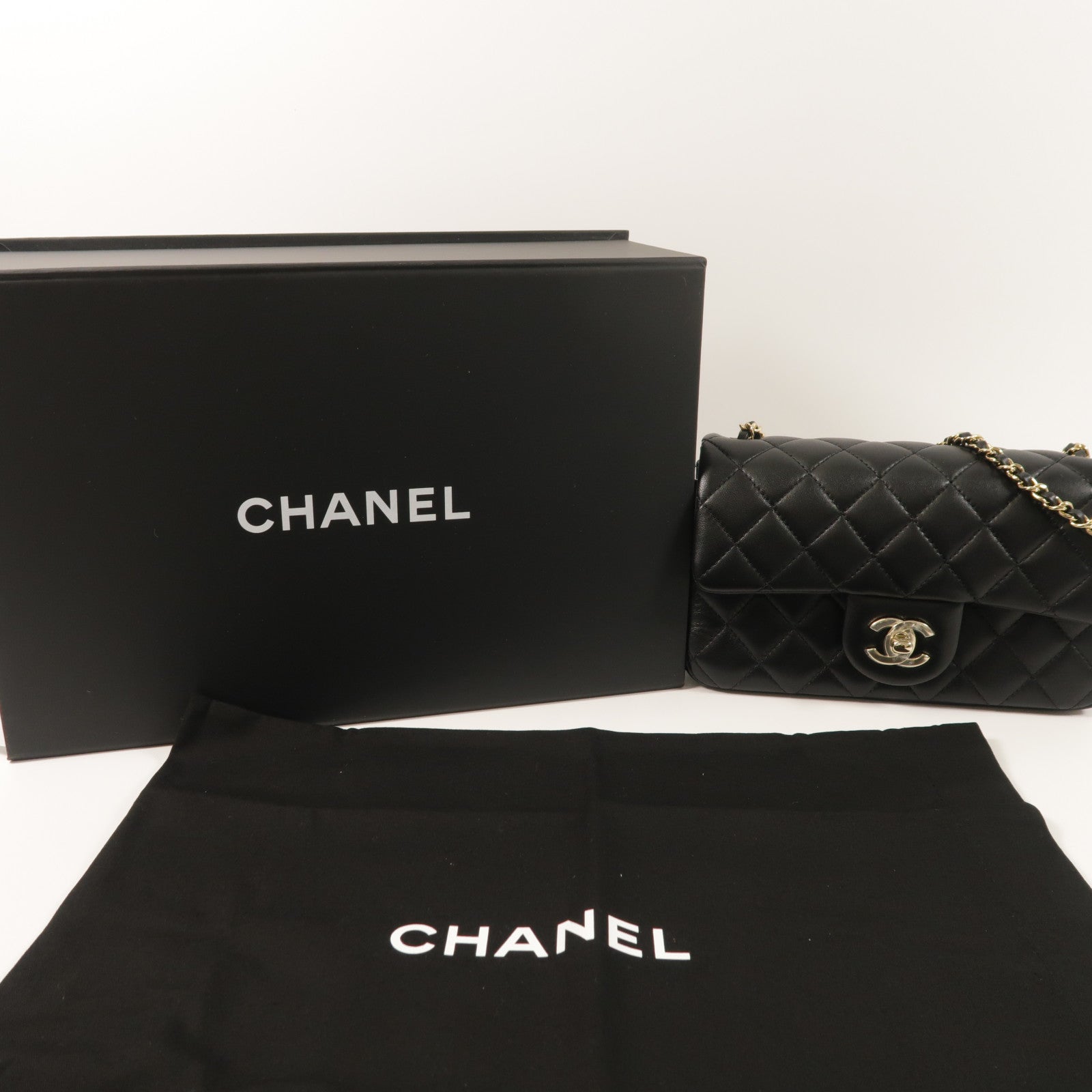 CHANEL 羊皮皮革Classic 20金扣鏈帶肩背袋