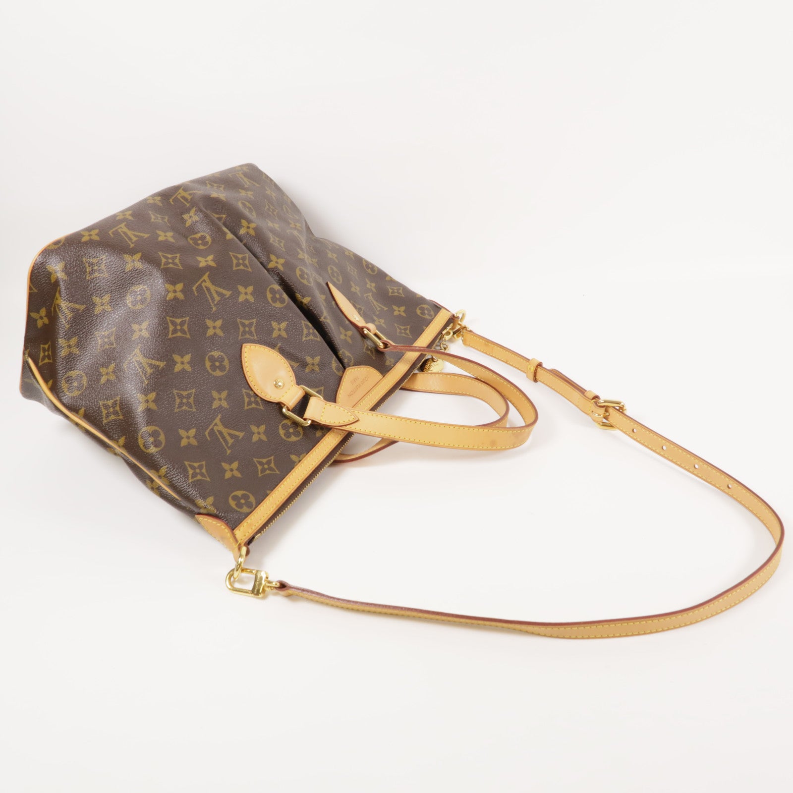 LOUIS VUITTON Monogram Palermo PM金扣手挽肩背兩用袋棕色
