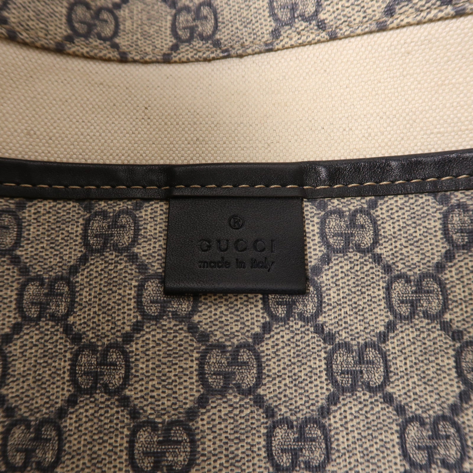 GUCCI 塗層帆布Shoulder Bag肩背袋藍色/啡色