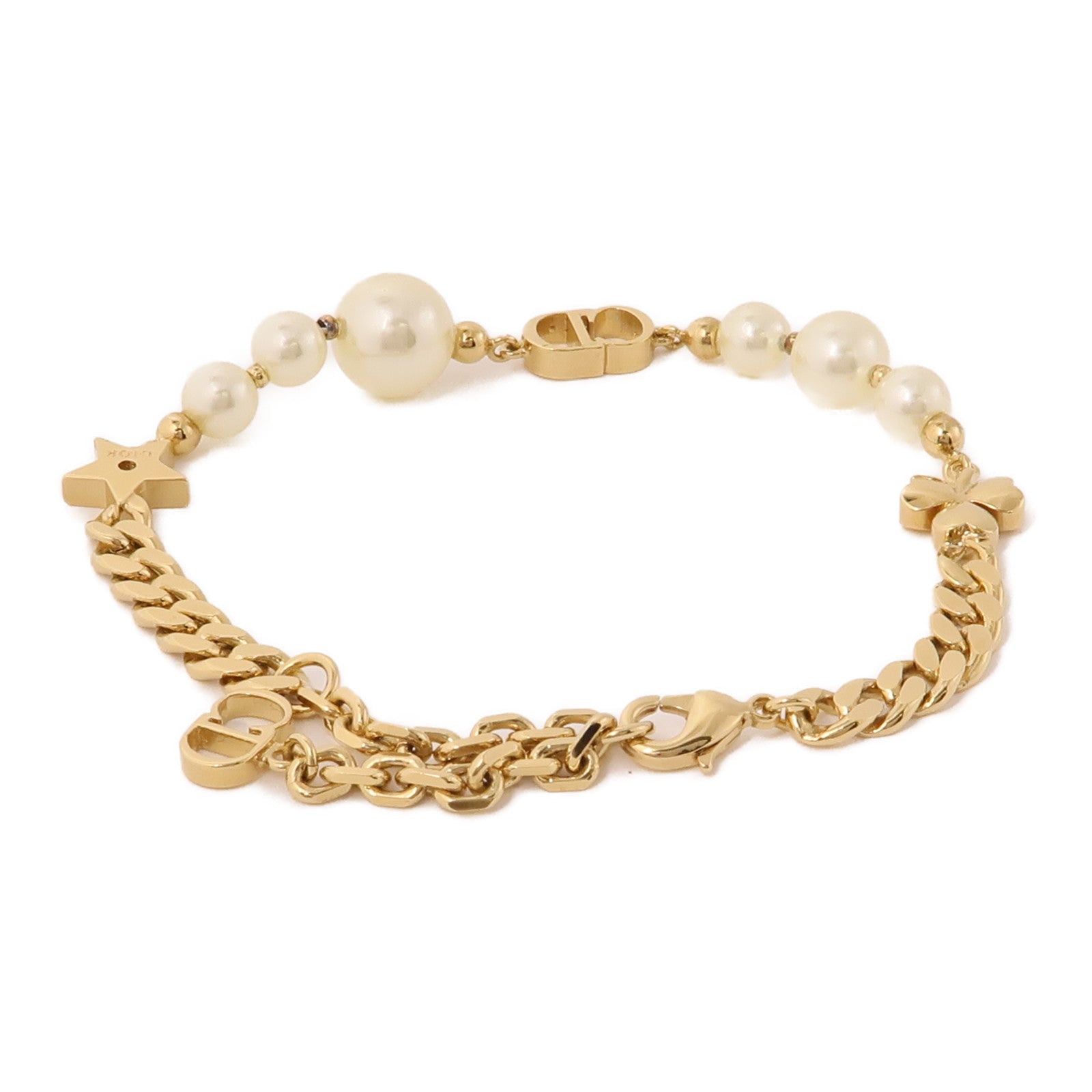 Dior 金屬Bracelet手鏈金色/白色