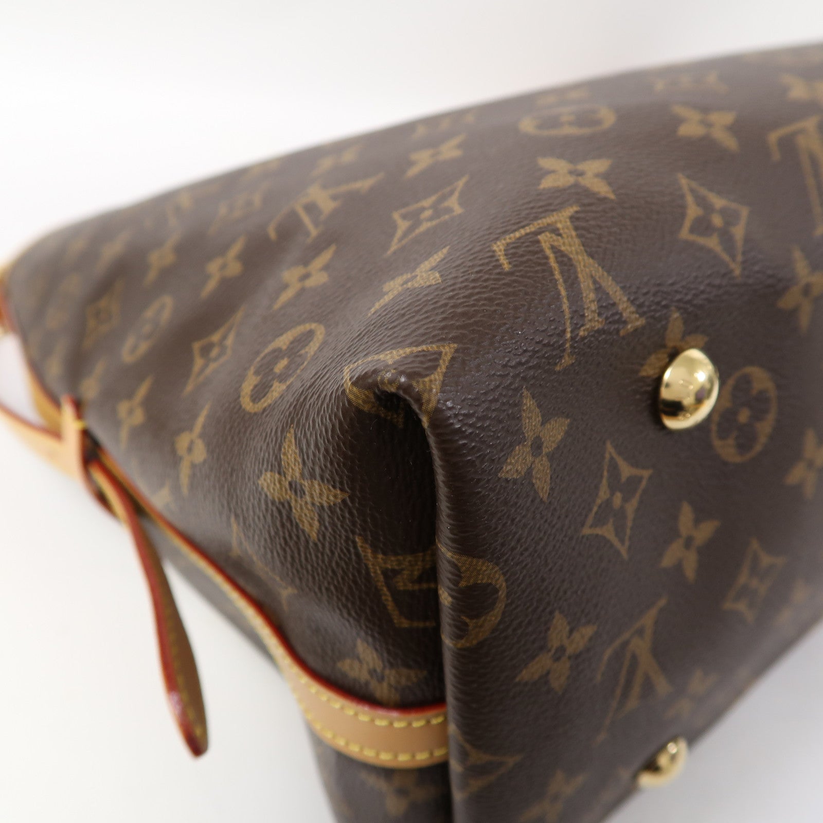 LOUIS VUITTON Monogram Carryall MM金扣肩背袋啡色