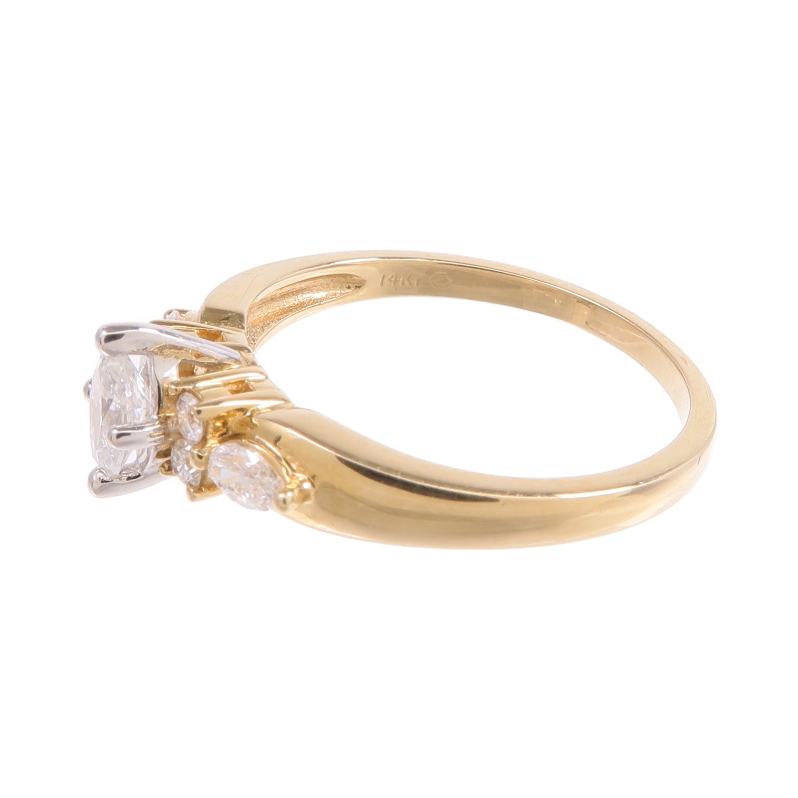 JEWELRY 14K黃金/白金Diamond Ring鑽石戒指US#6.75