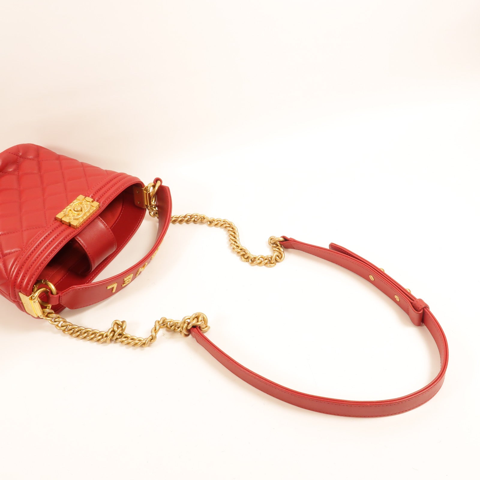 CHANEL 牛皮皮革Boy Bucket Bag手挽肩背兩用袋