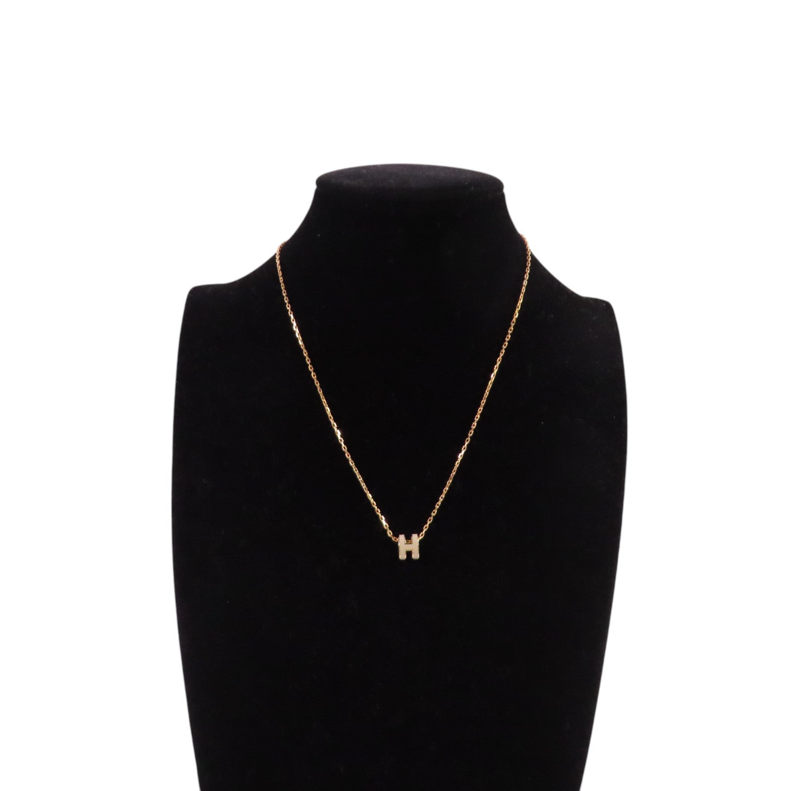 HERMES 金屬/琺瑯Mini POP H Necklace金扣項鏈