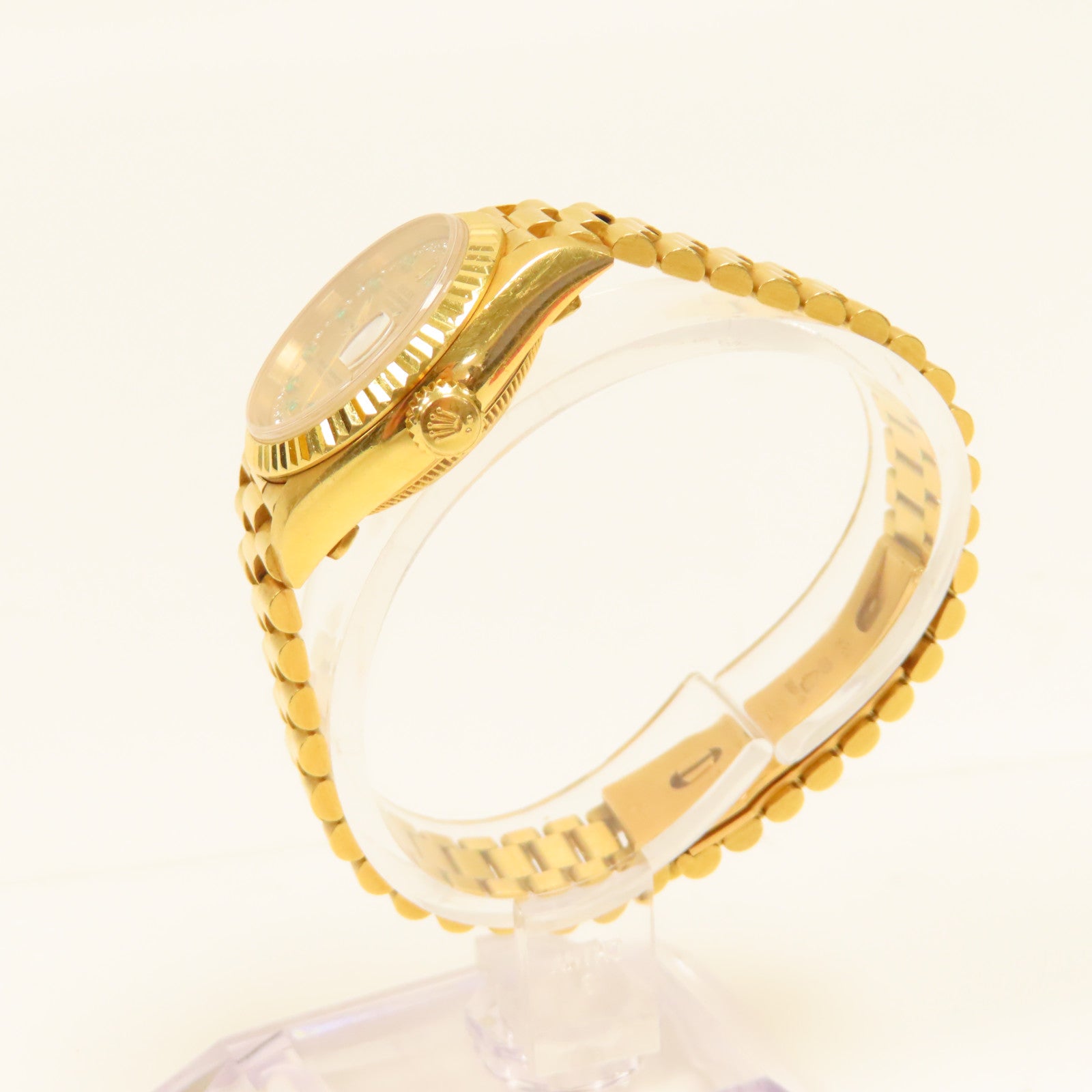ROLEX Lady Datejust 18K黃金手錶自動機芯金色