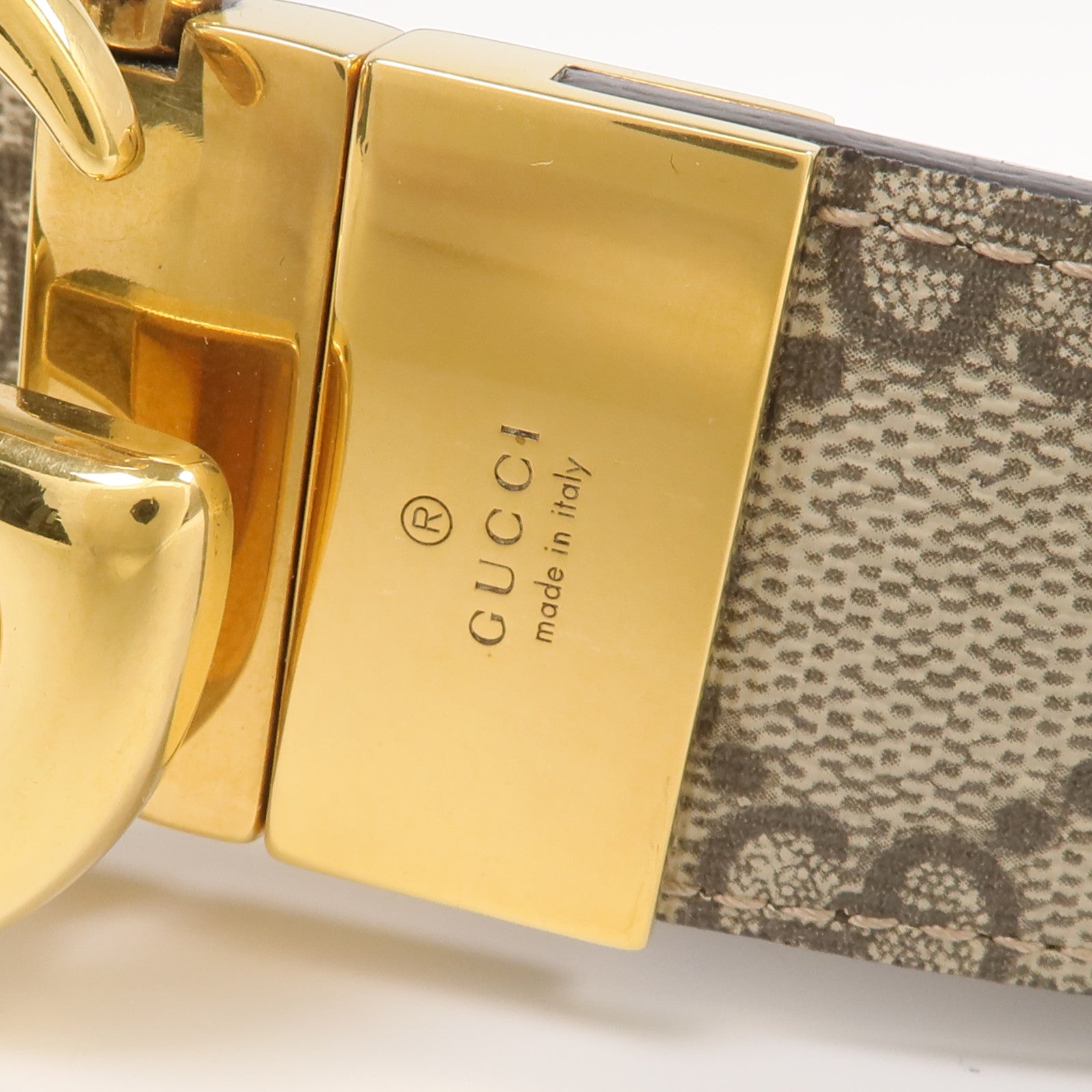 GUCCI 塗層帆布GG Marmont Belt 75cm金扣皮帶