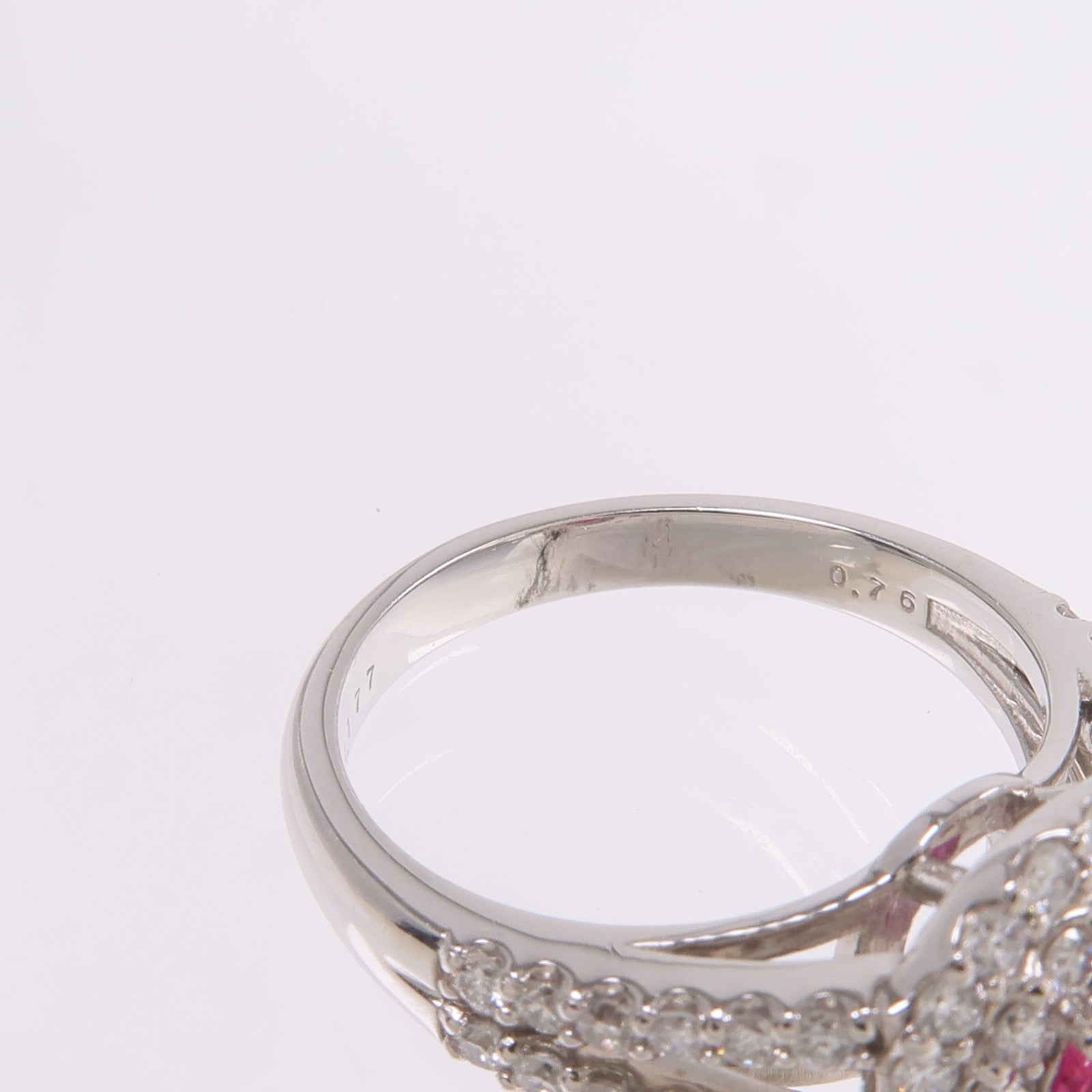 JEWELRY PT900鉑金Ruby Diamond Ring紅寶石/鑽石戒指