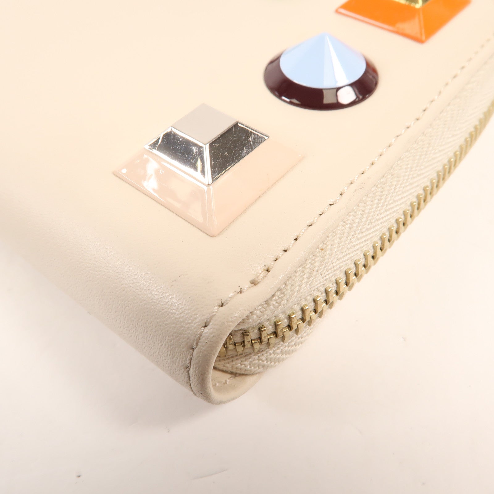 FENDI 牛皮皮革Zipper Long Wallet金扣長錢包