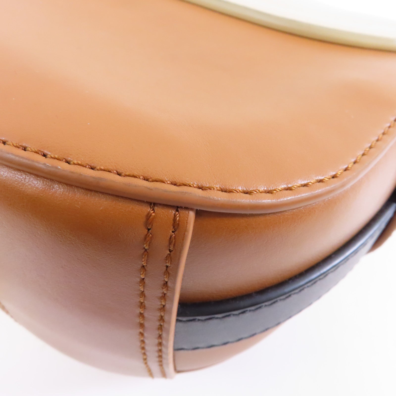 SEE BY CHLOE 牛皮皮革Shoulder Bag金扣肩背袋棕色