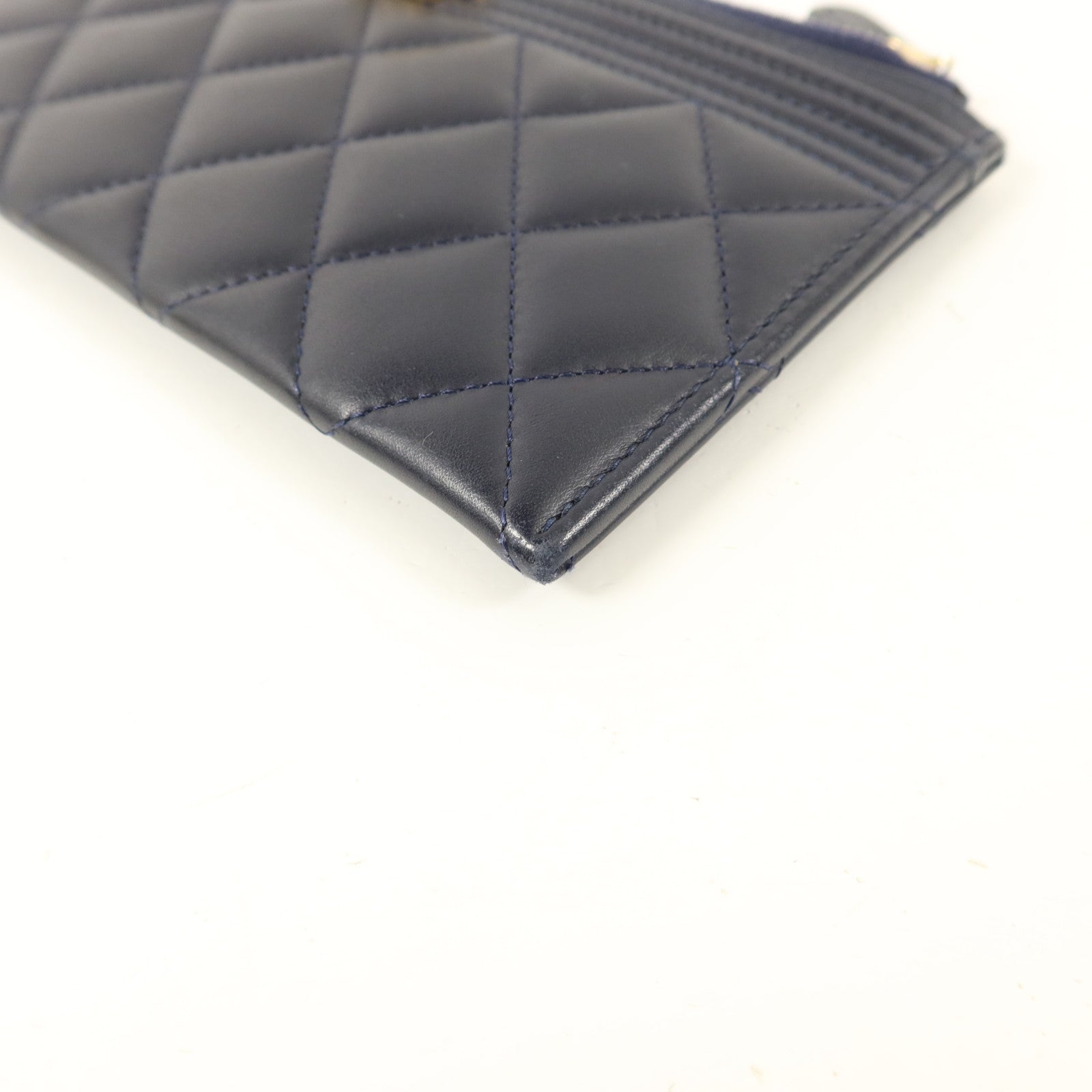 CHANEL 羊皮皮革Boy Zipper Long Wallet長錢包