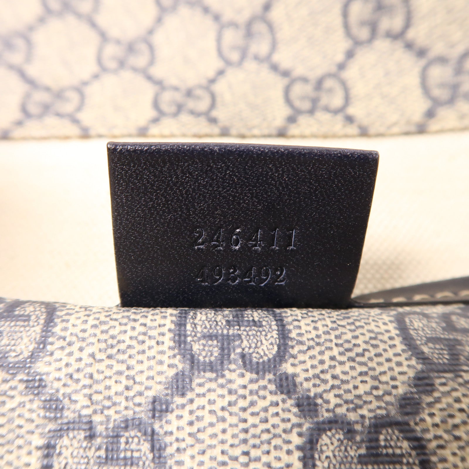 GUCCI 塗層帆布Shoulder Bag肩背袋藍色/啡色