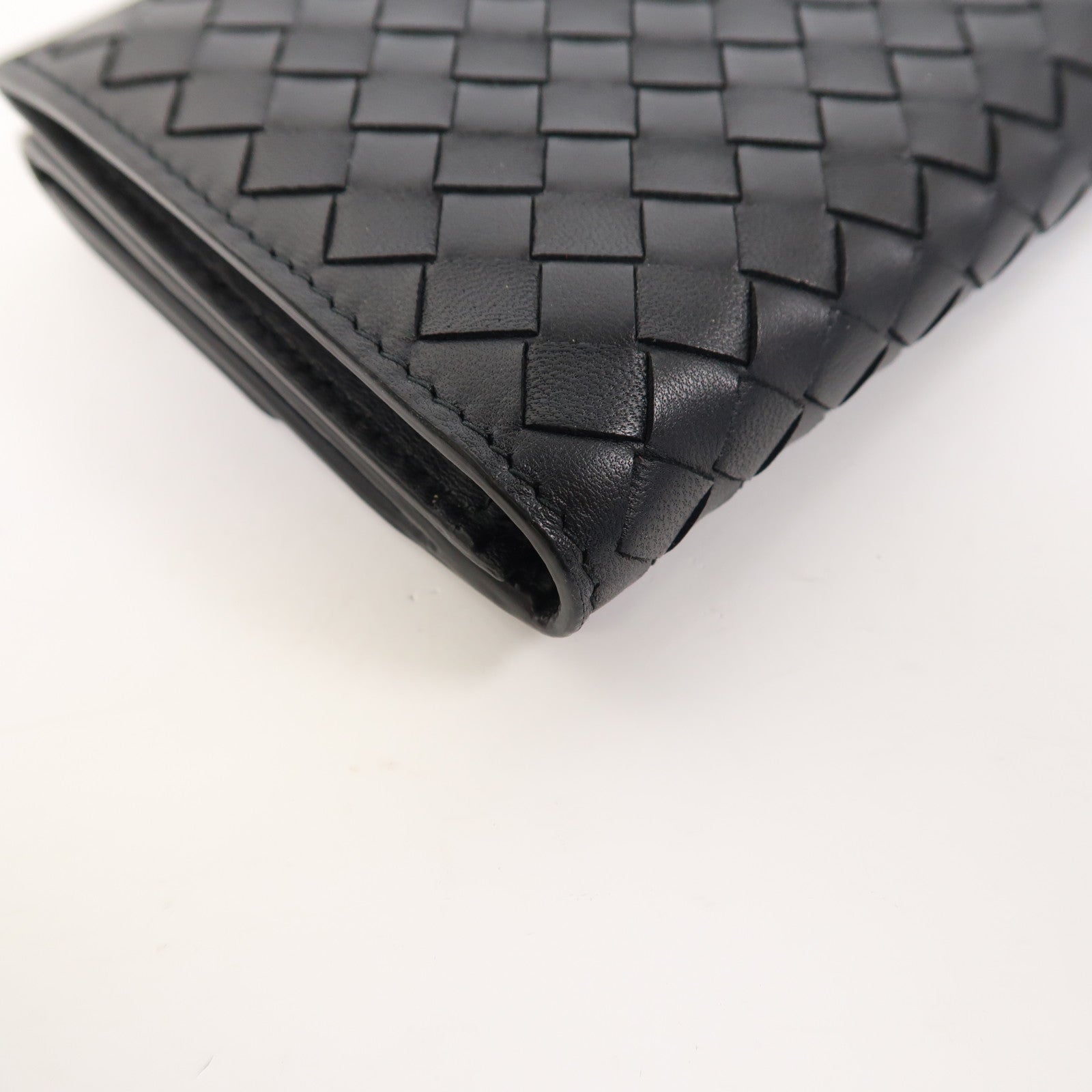 BOTTEGA VENETA 織紋羊皮皮革Long Wallet長錢包黑色