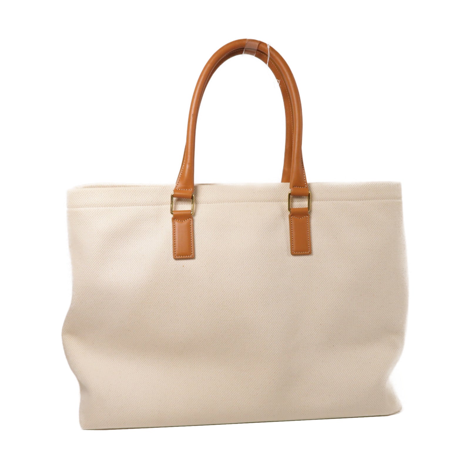 CELINE 帆布Shoulder Bag金扣肩背袋白色