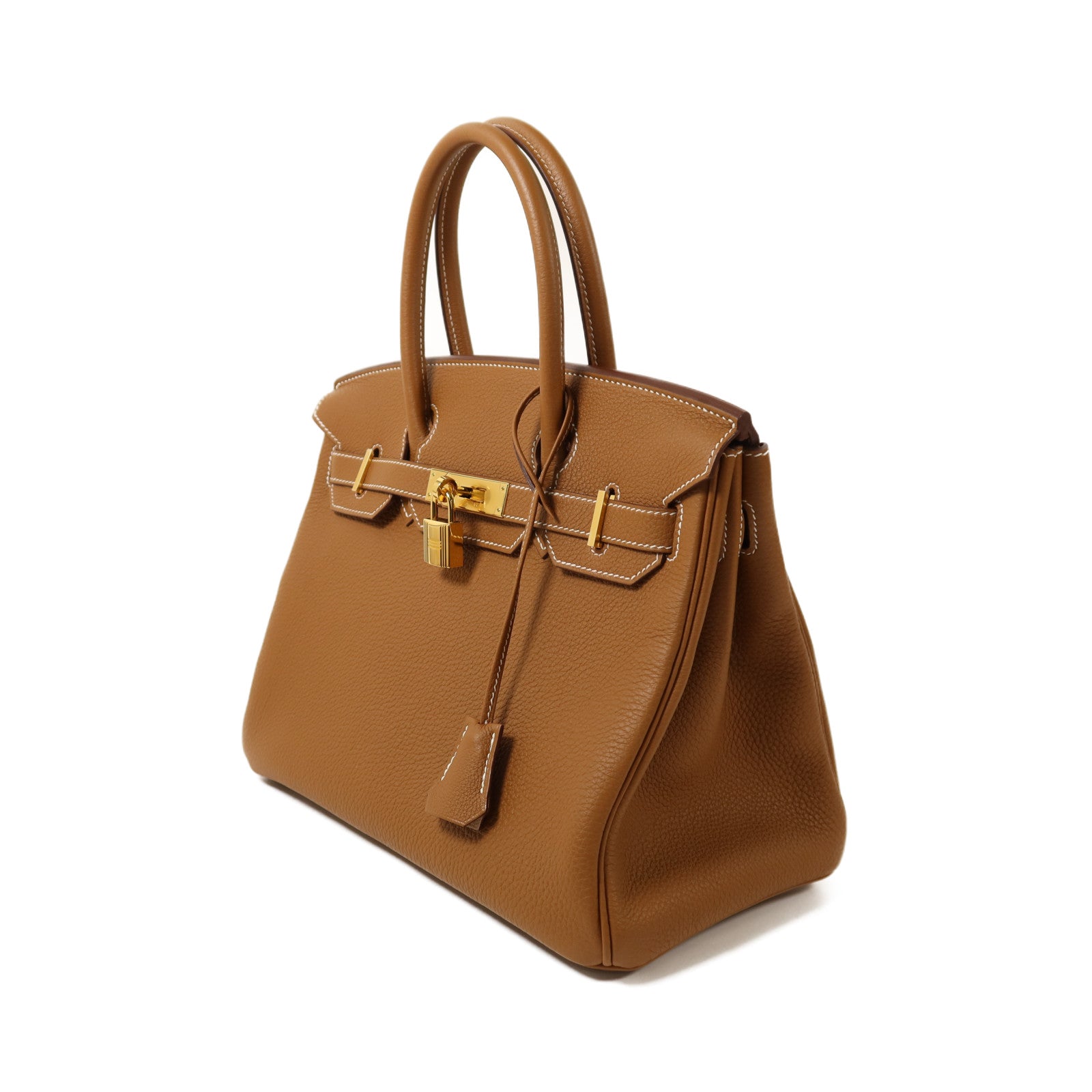 HERMES Clemence皮革Birkin 30金扣手挽袋Gold